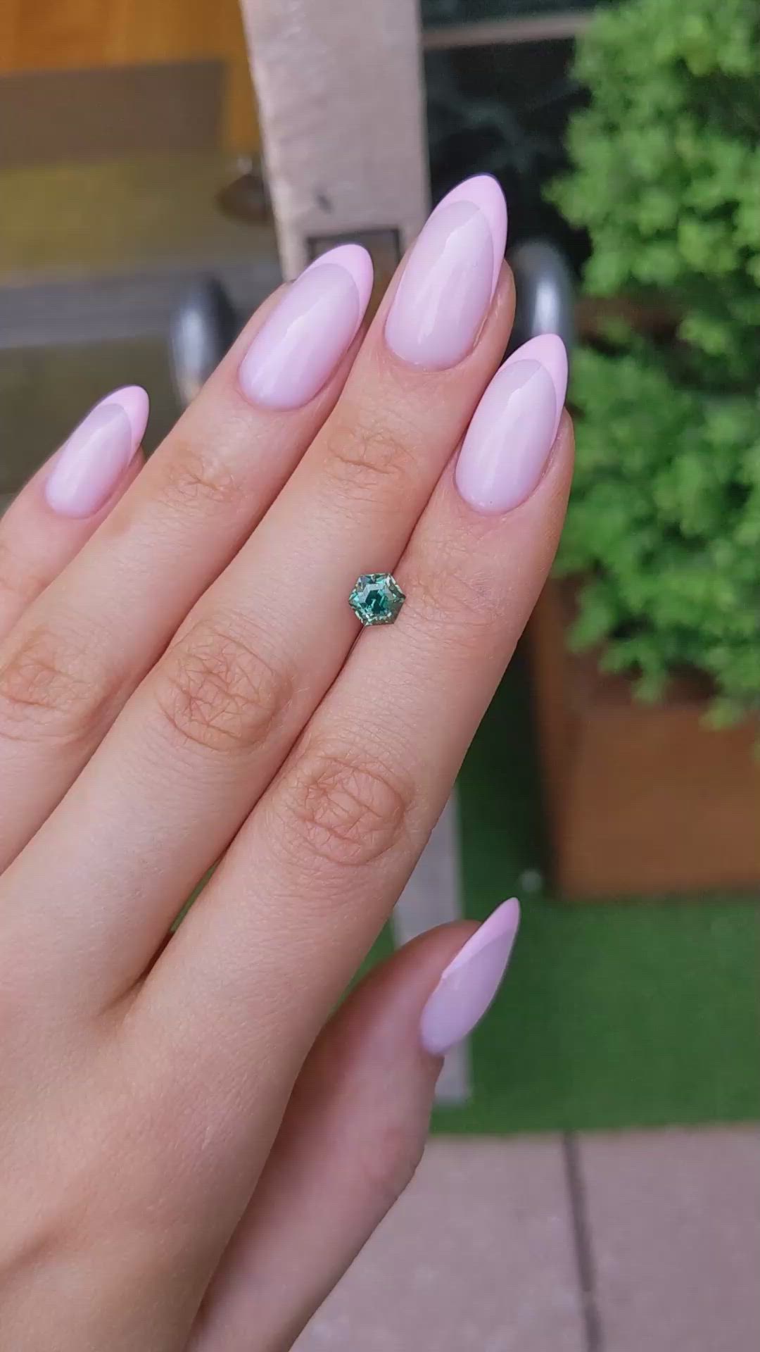 1.19 Ct. Bluish Green Sapphire from Montana Size Video
