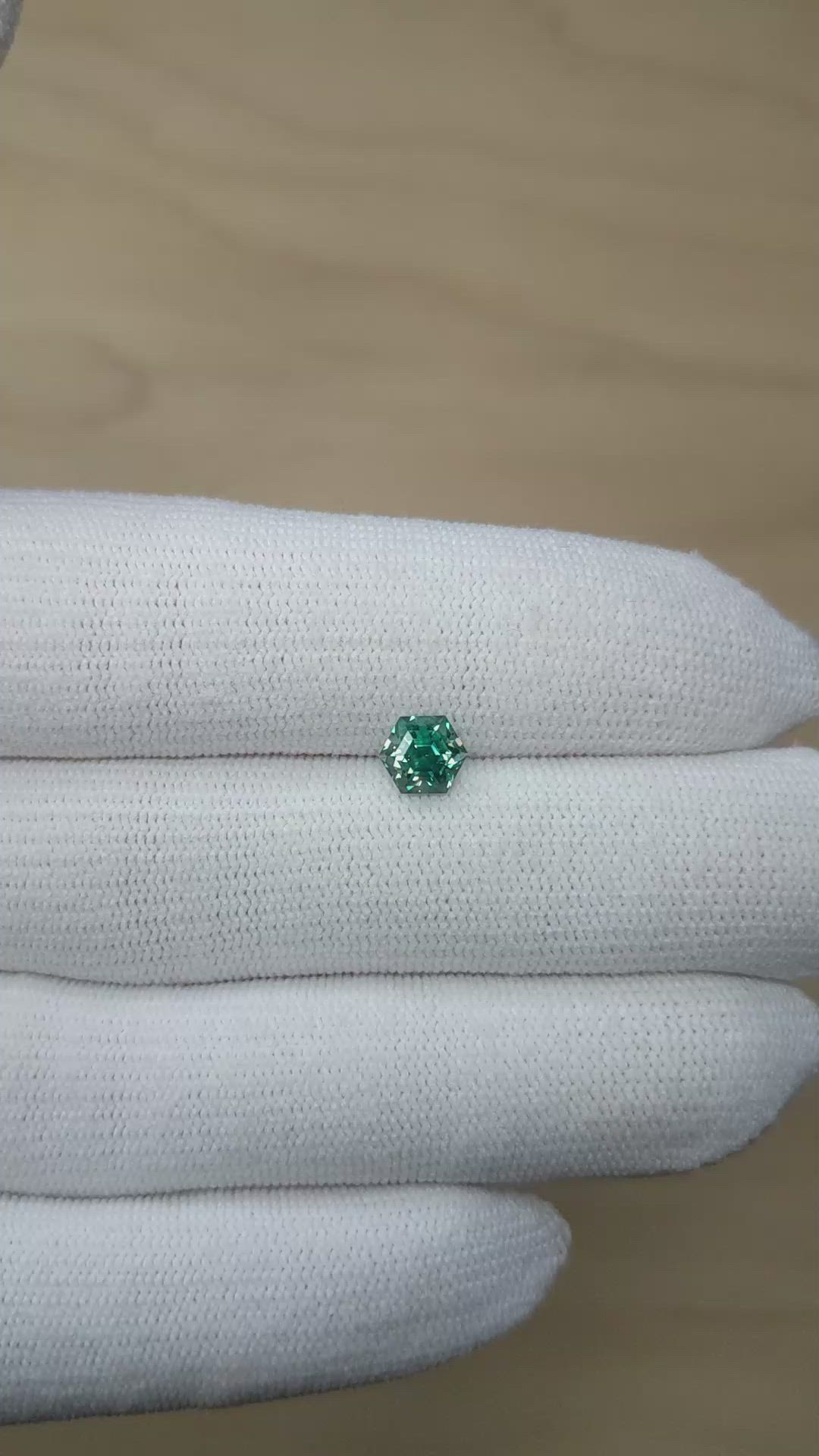 1.19 Ct. Bluish Green Sapphire from Montana Size Video