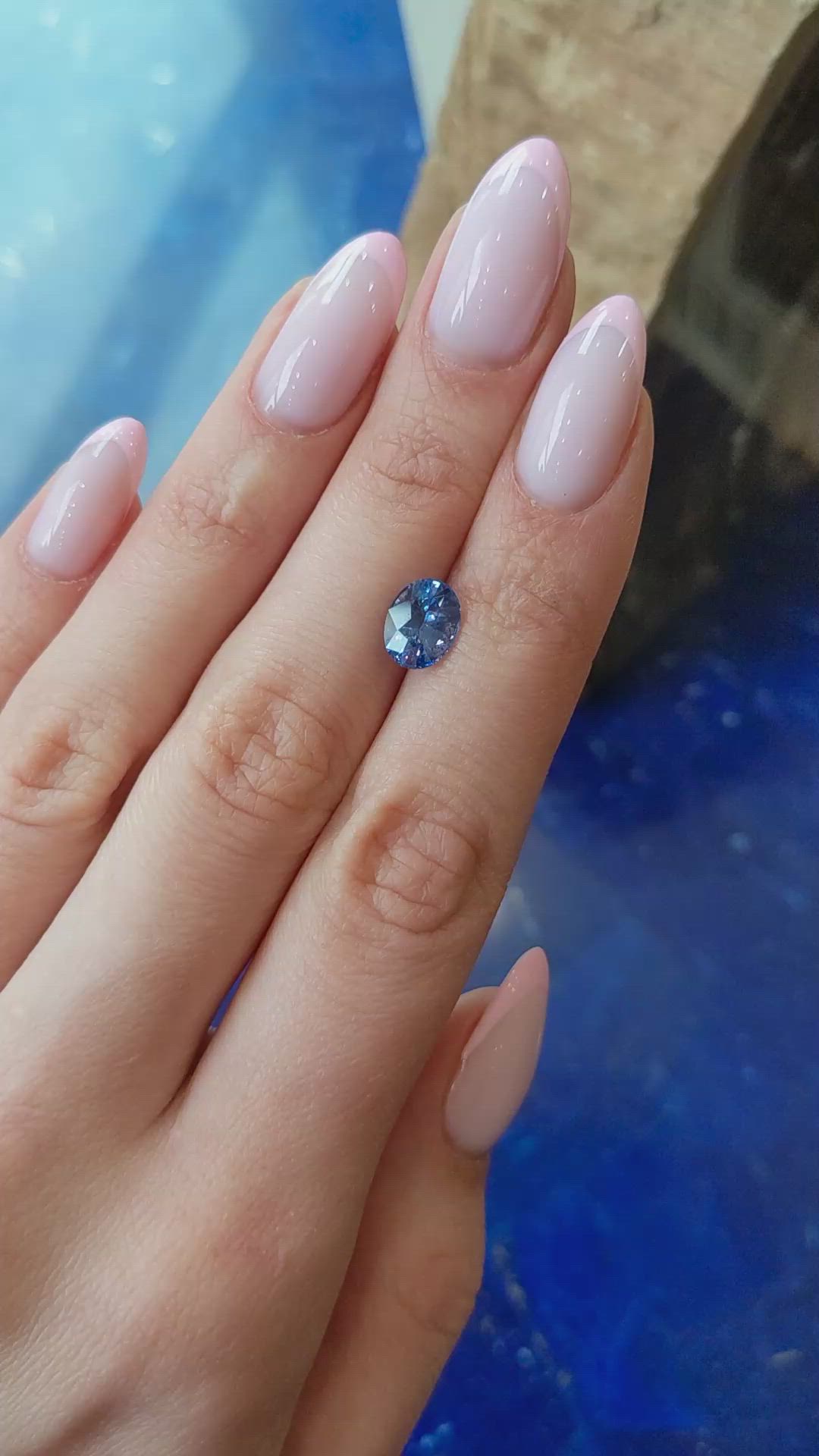 2.37 Ct. Blue Sapphire from Ceylon (Sri Lanka) Size Video