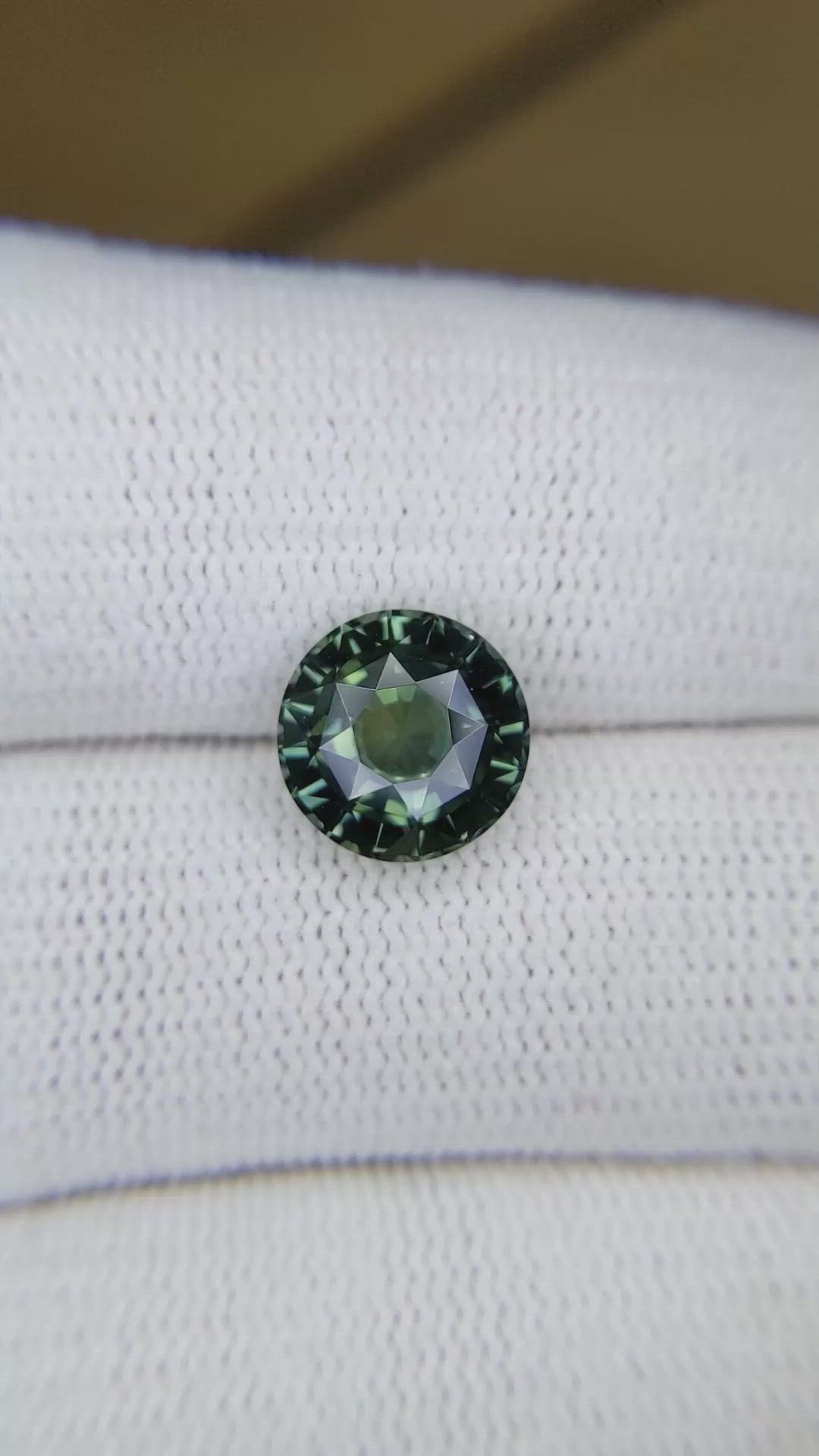 4.01 Ct. Bluish Green Sapphire from Madagascar Size Video