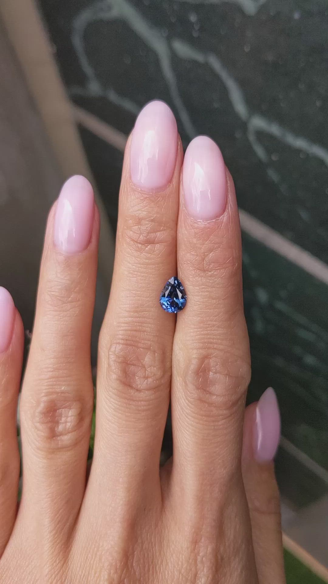 1.38 Ct. Blue Sapphire from Ceylon (Sri Lanka) Size Video