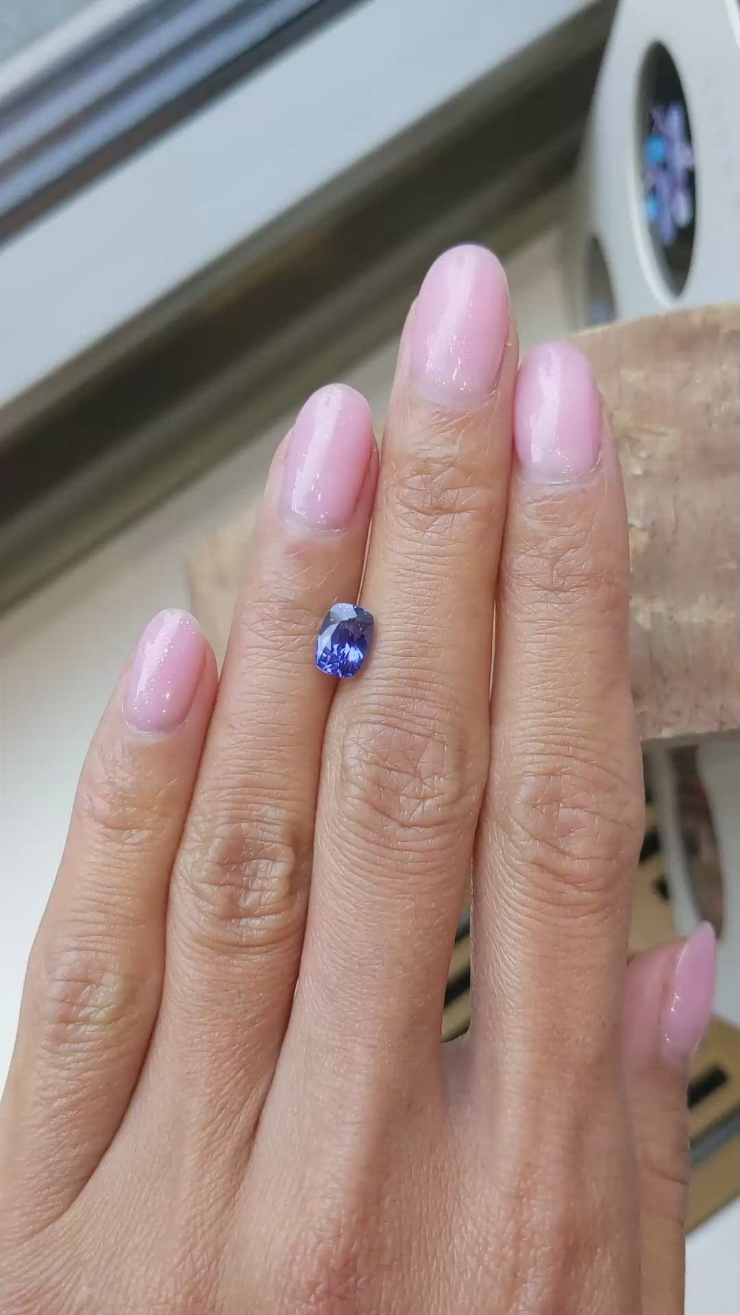 1.66 Ct. Bluish Purple Sapphire from Ceylon (Sri Lanka) Size Video