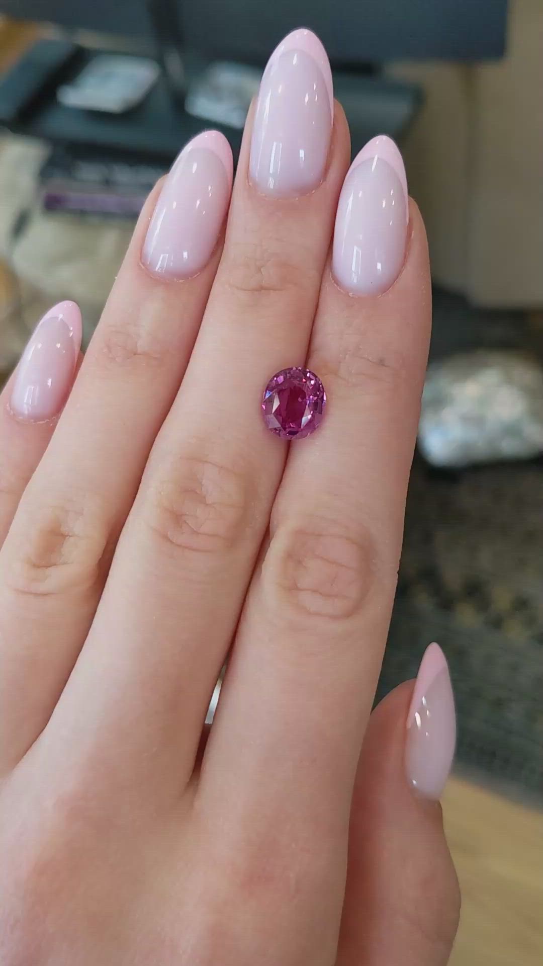 3.43 Ct. Pink Sapphire from Ceylon (Sri Lanka) Size Video