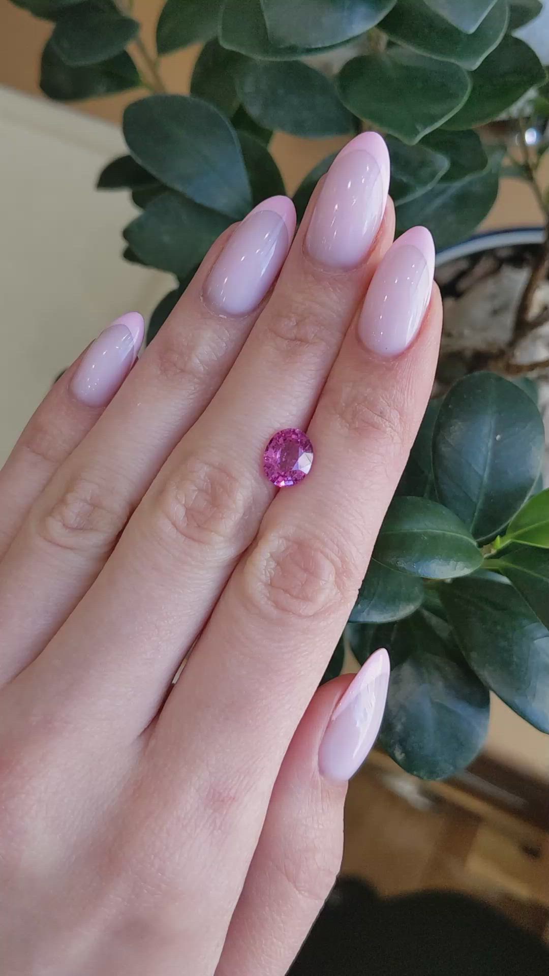 2.76 Ct. Pink Sapphire from Ceylon (Sri Lanka) Size Video