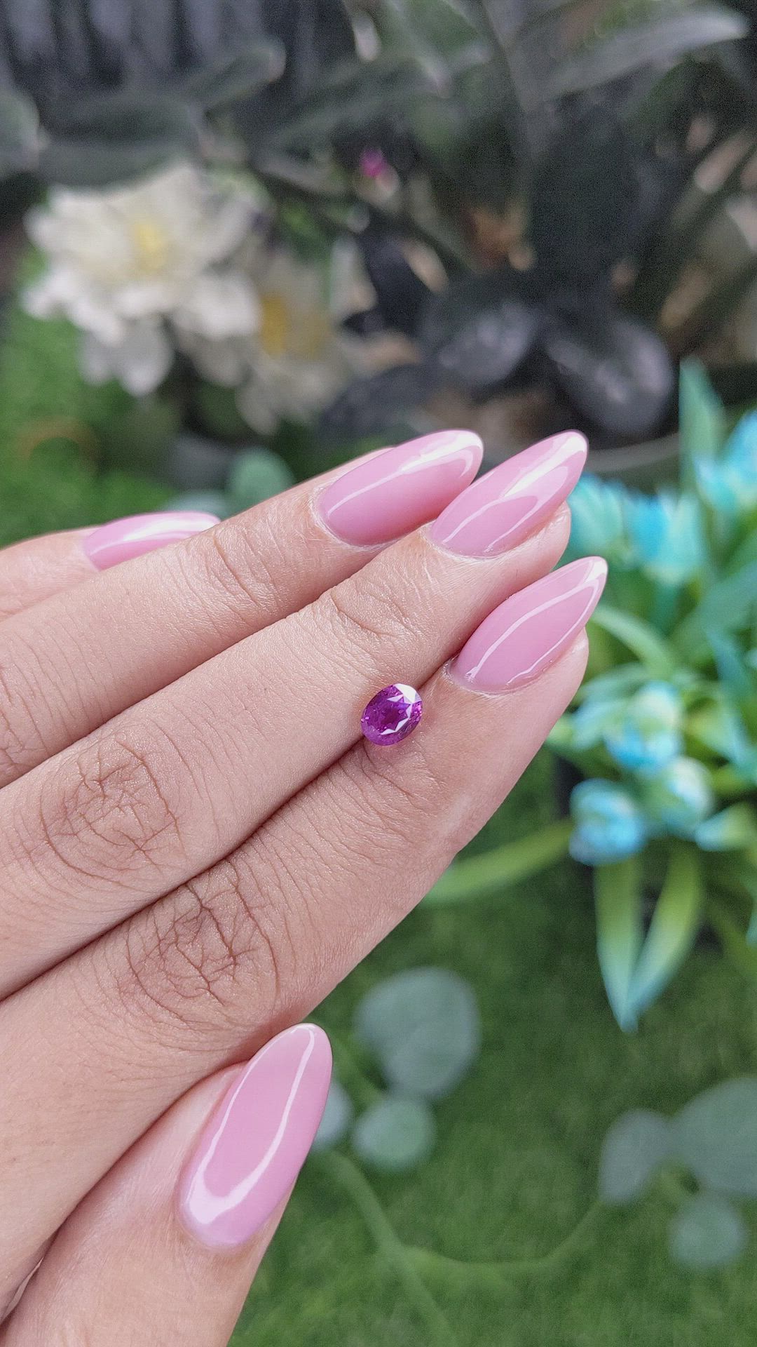 1.05 Ct. Pinkish Purple Sapphire from Tanzania Size Video