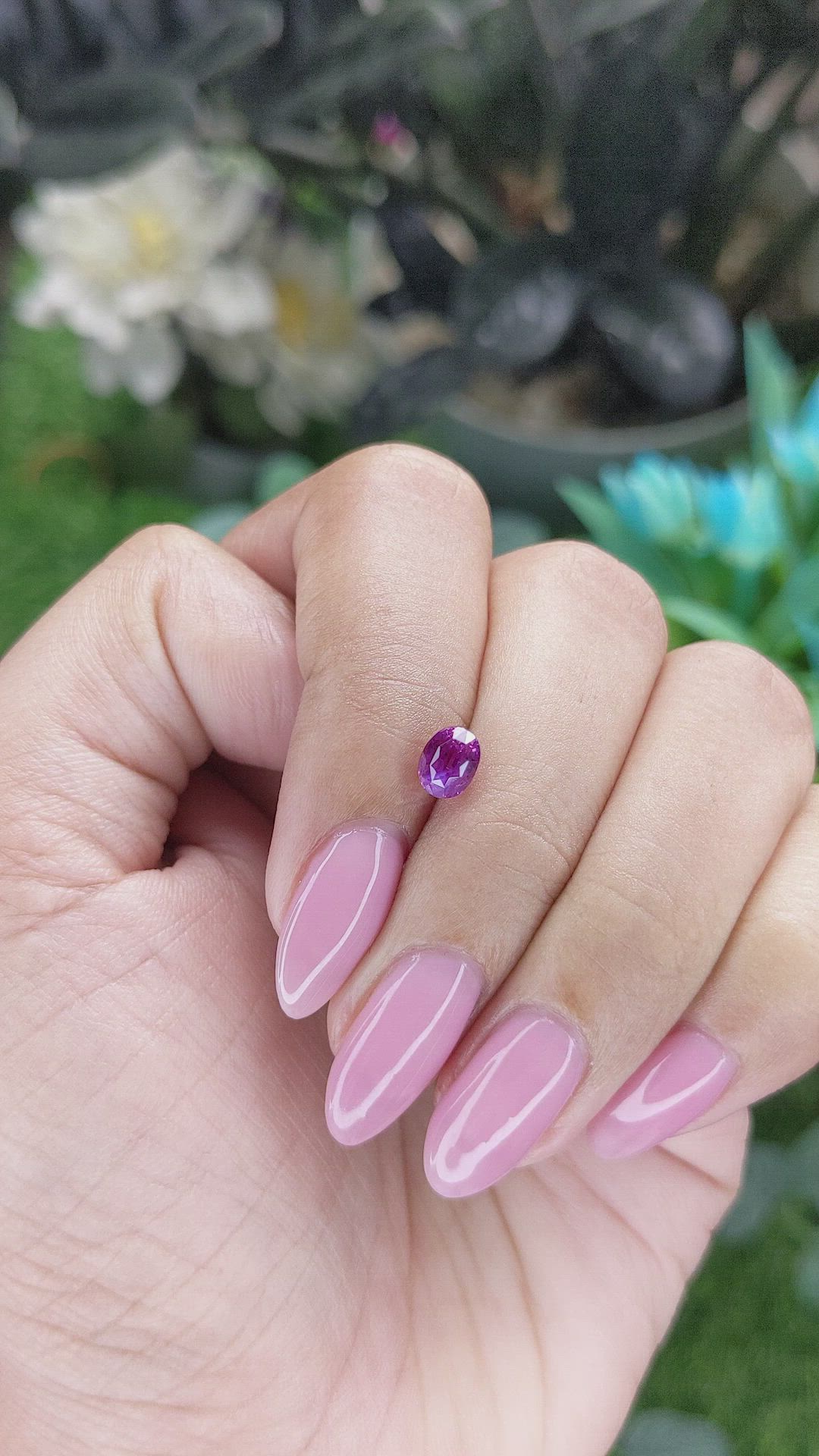 1.05 Ct. Pinkish Purple Sapphire from Tanzania Size Video