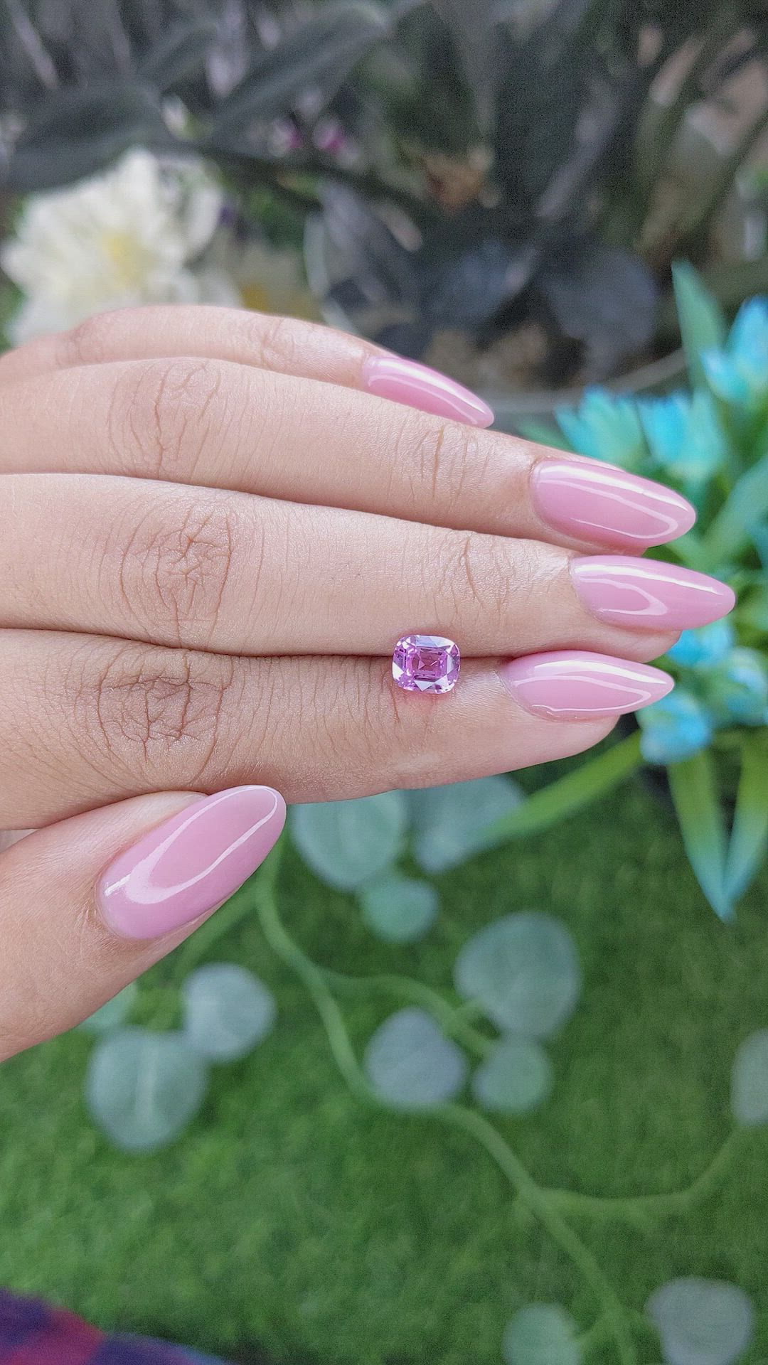 1.31 Ct. Purplish Pink Sapphire from Tanzania Size Video