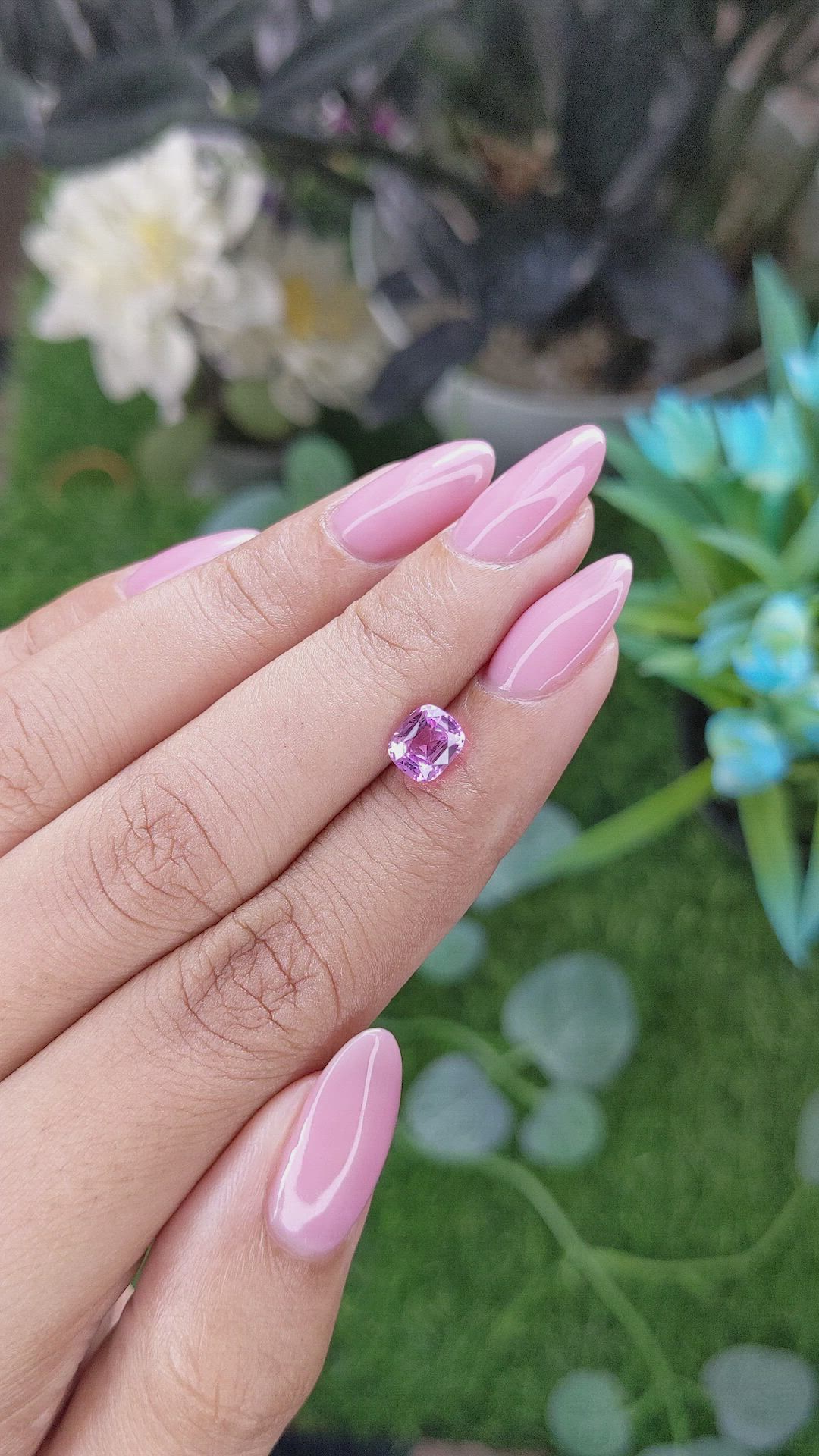1.31 Ct. Purplish Pink Sapphire from Tanzania Size Video