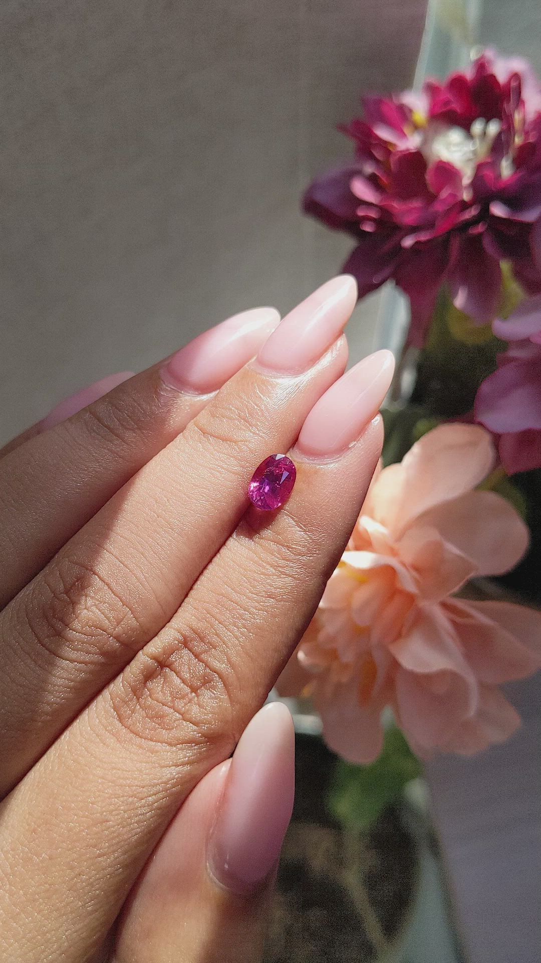1.11 Ct. Purplish Pink Sapphire from Tanzania Size Video