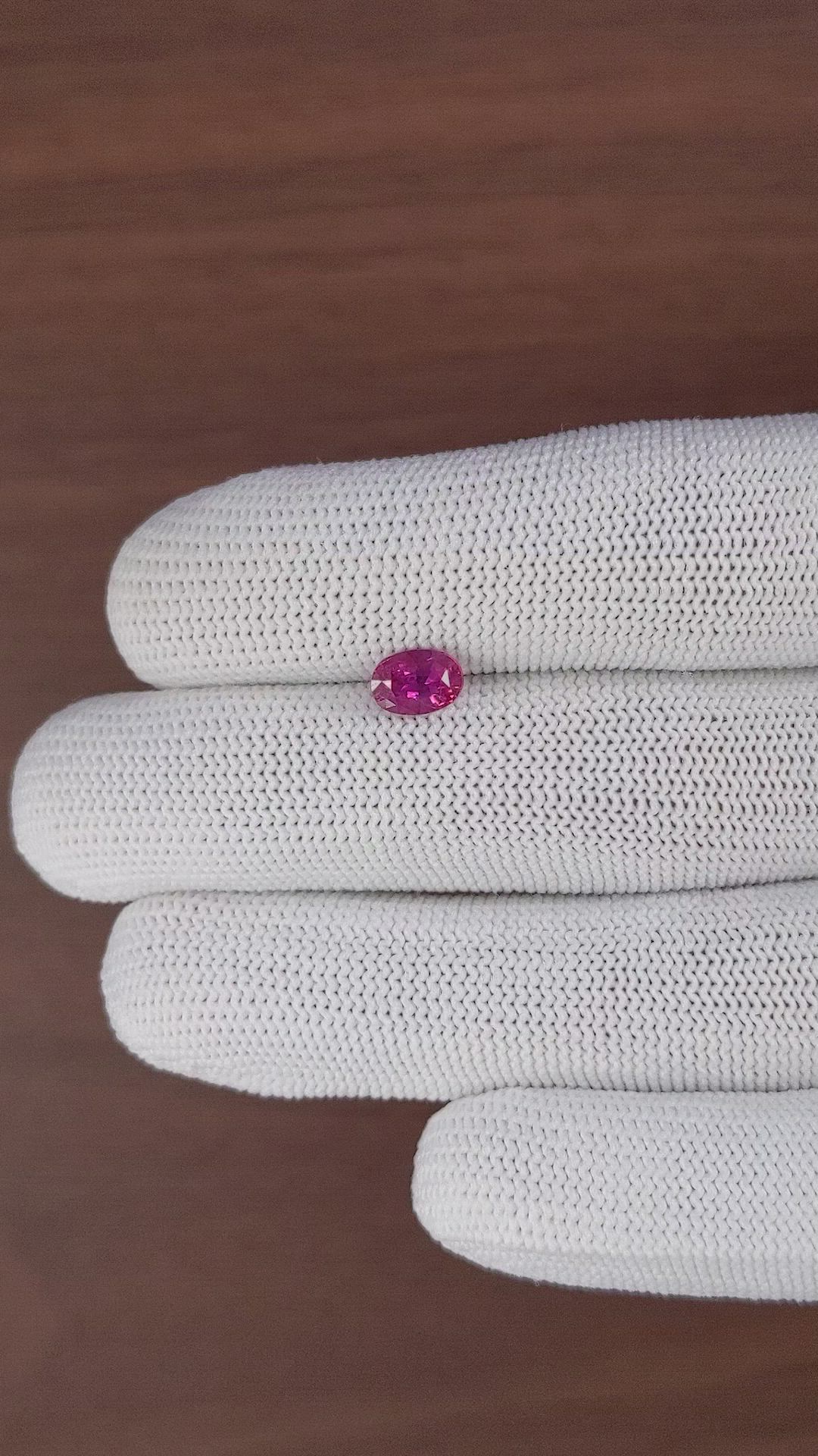 1.11 Ct. Purplish Pink Sapphire from Tanzania Size Video