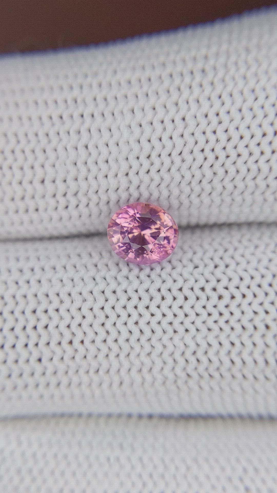 1.15 Ct. Purplish Pink Sapphire from Tanzania Size Video