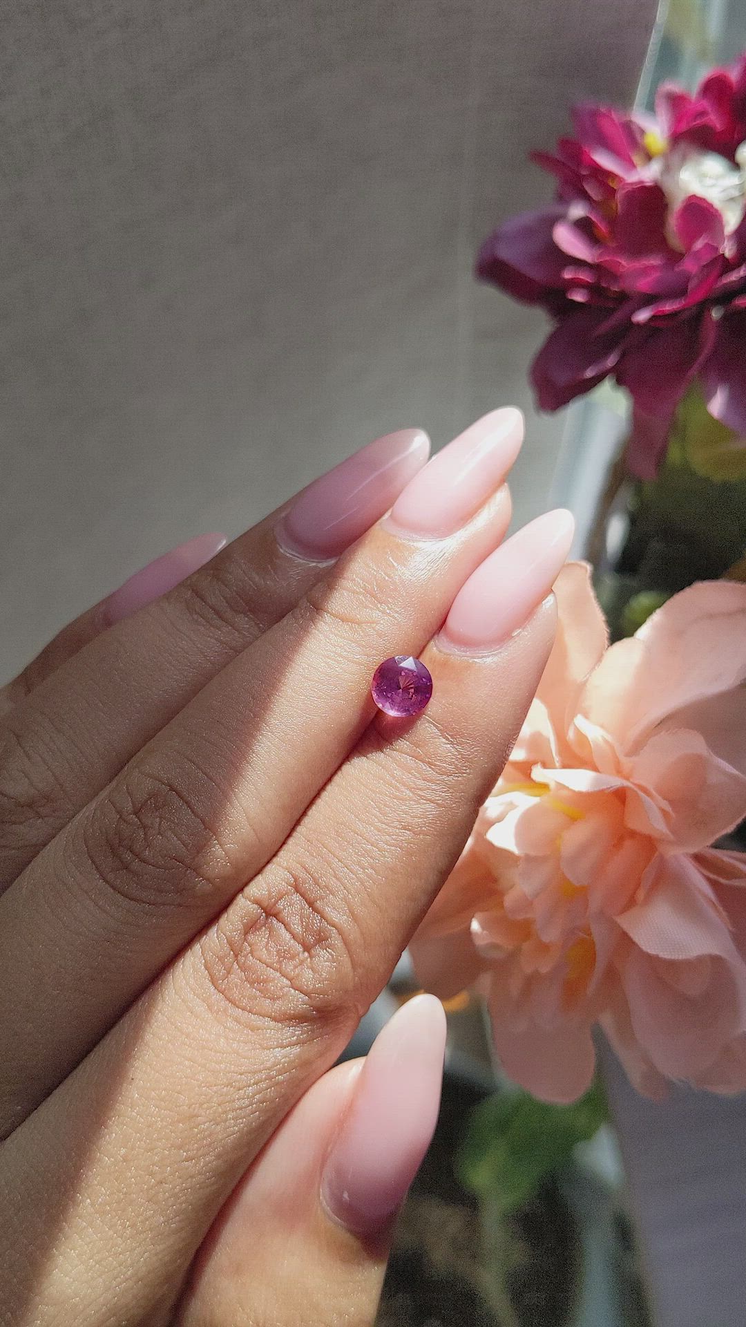 1.06 Ct. Purplish Pink Sapphire from Tanzania Size Video