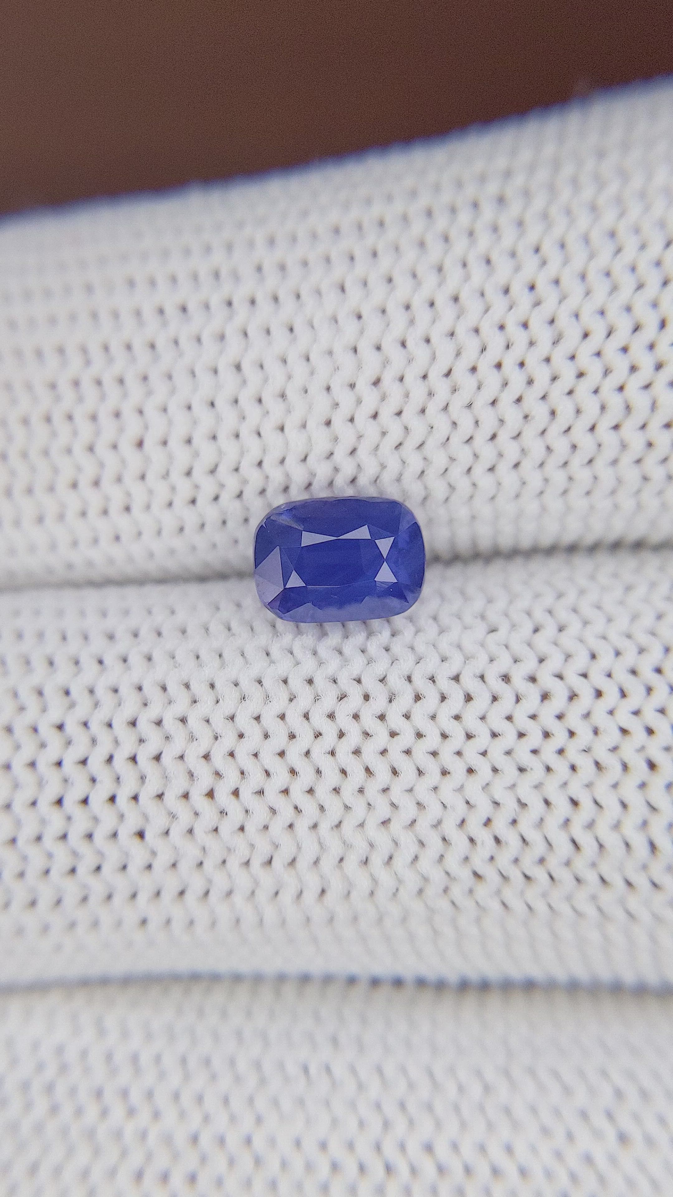 1.69 Ct. Purplish Blue Sapphire from Tanzania Size Video