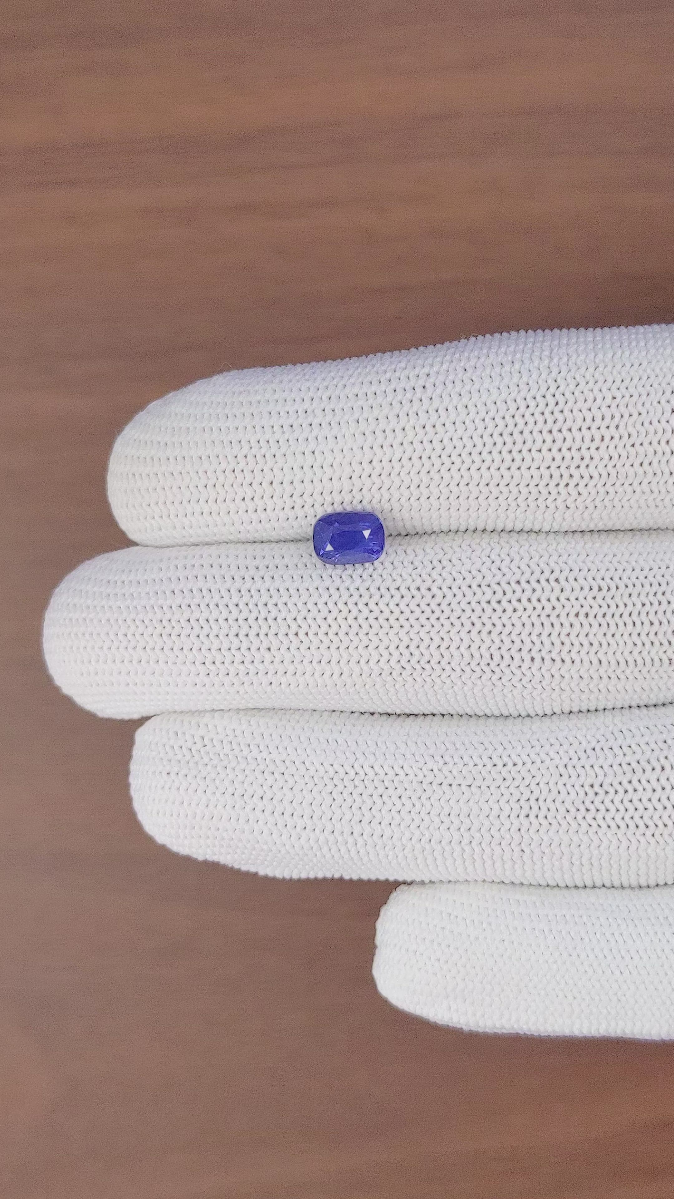 1.69 Ct. Purplish Blue Sapphire from Tanzania Size Video