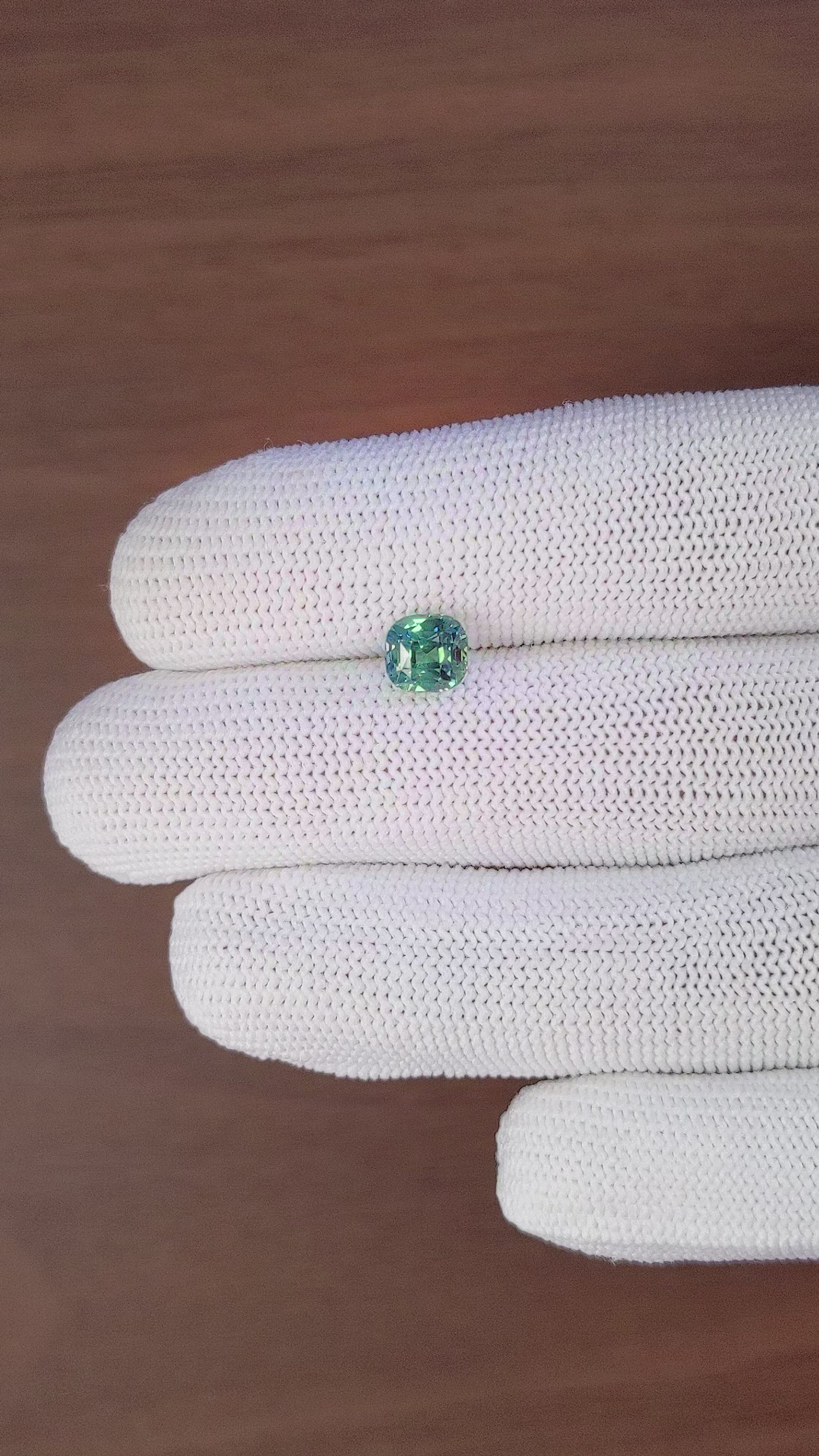 2.06 Ct. Bluish Green Sapphire from Tanzania Size Video