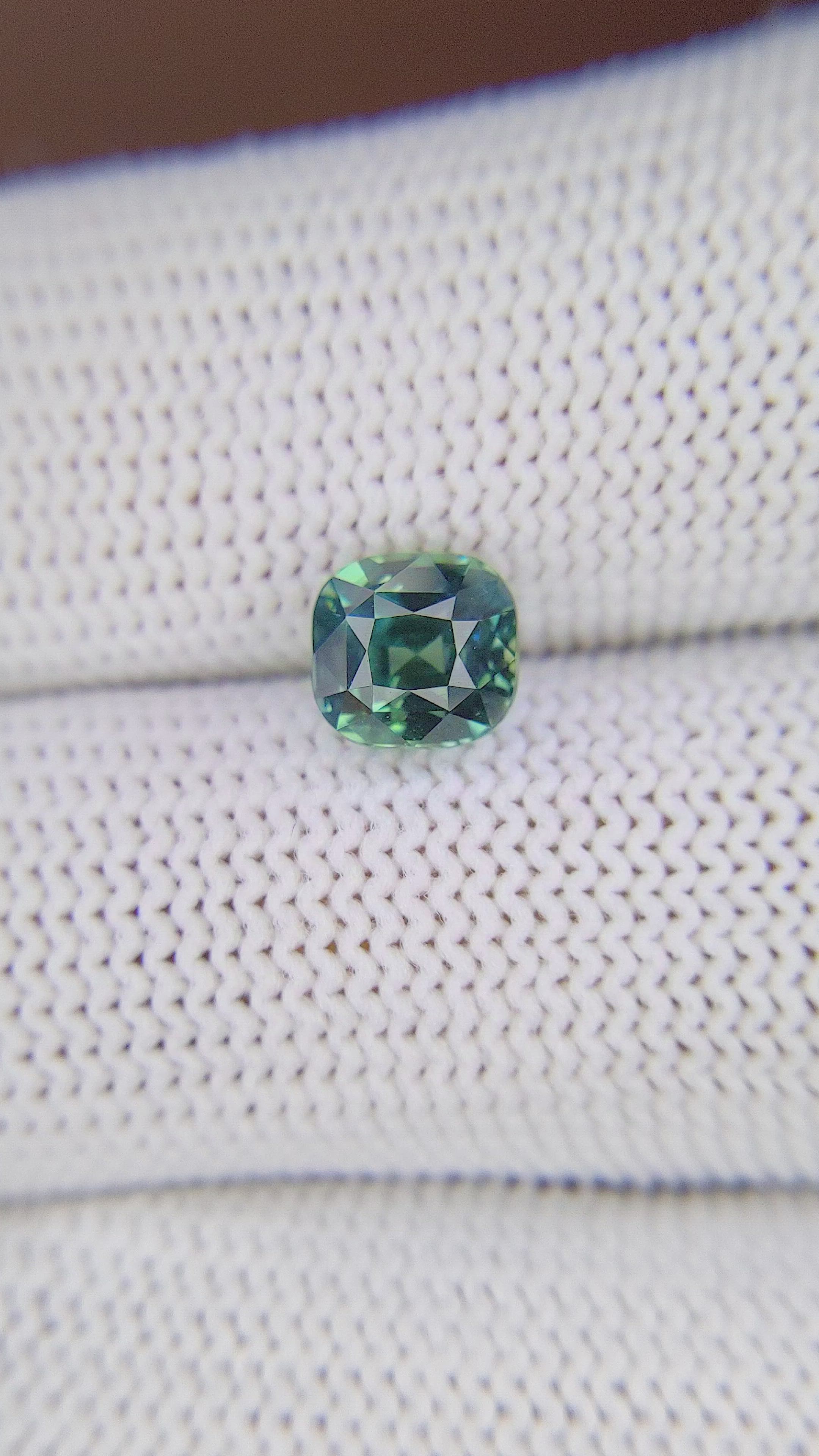 2.06 Ct. Bluish Green Sapphire from Tanzania Size Video