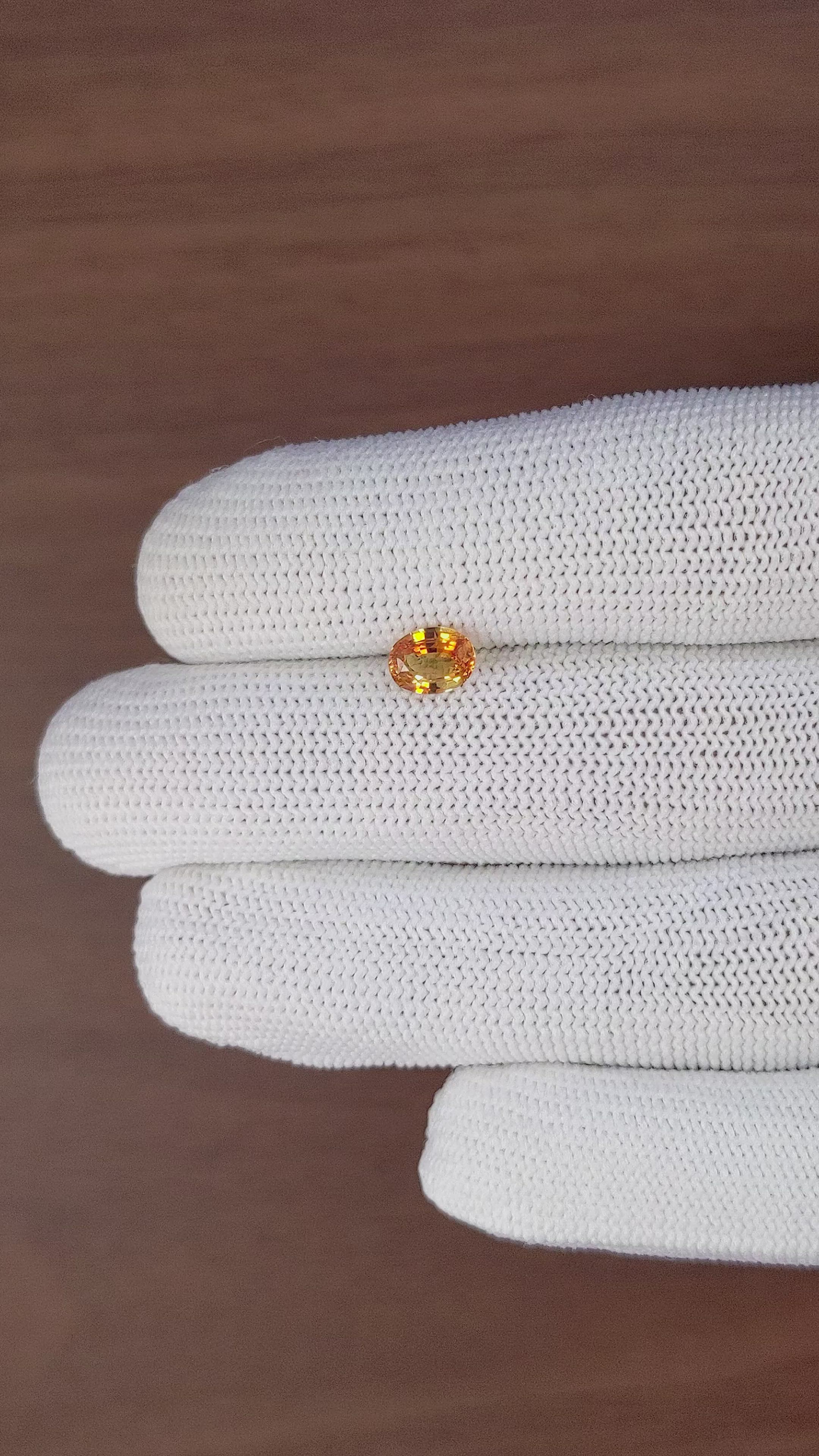 1.00 Ct. Yellowish Orange Sapphire from Tanzania Size Video
