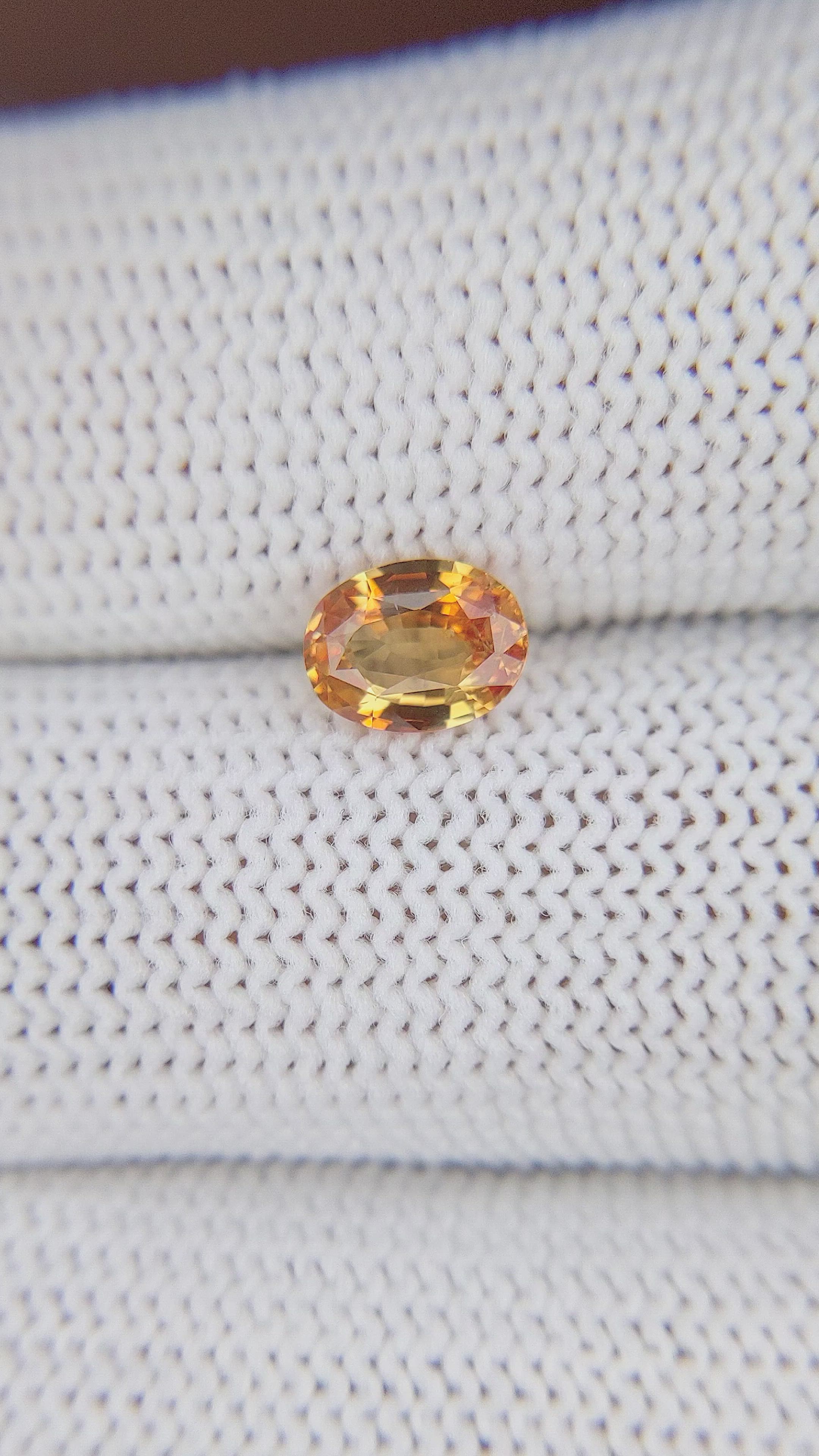 1.00 Ct. Yellowish Orange Sapphire from Tanzania Size Video