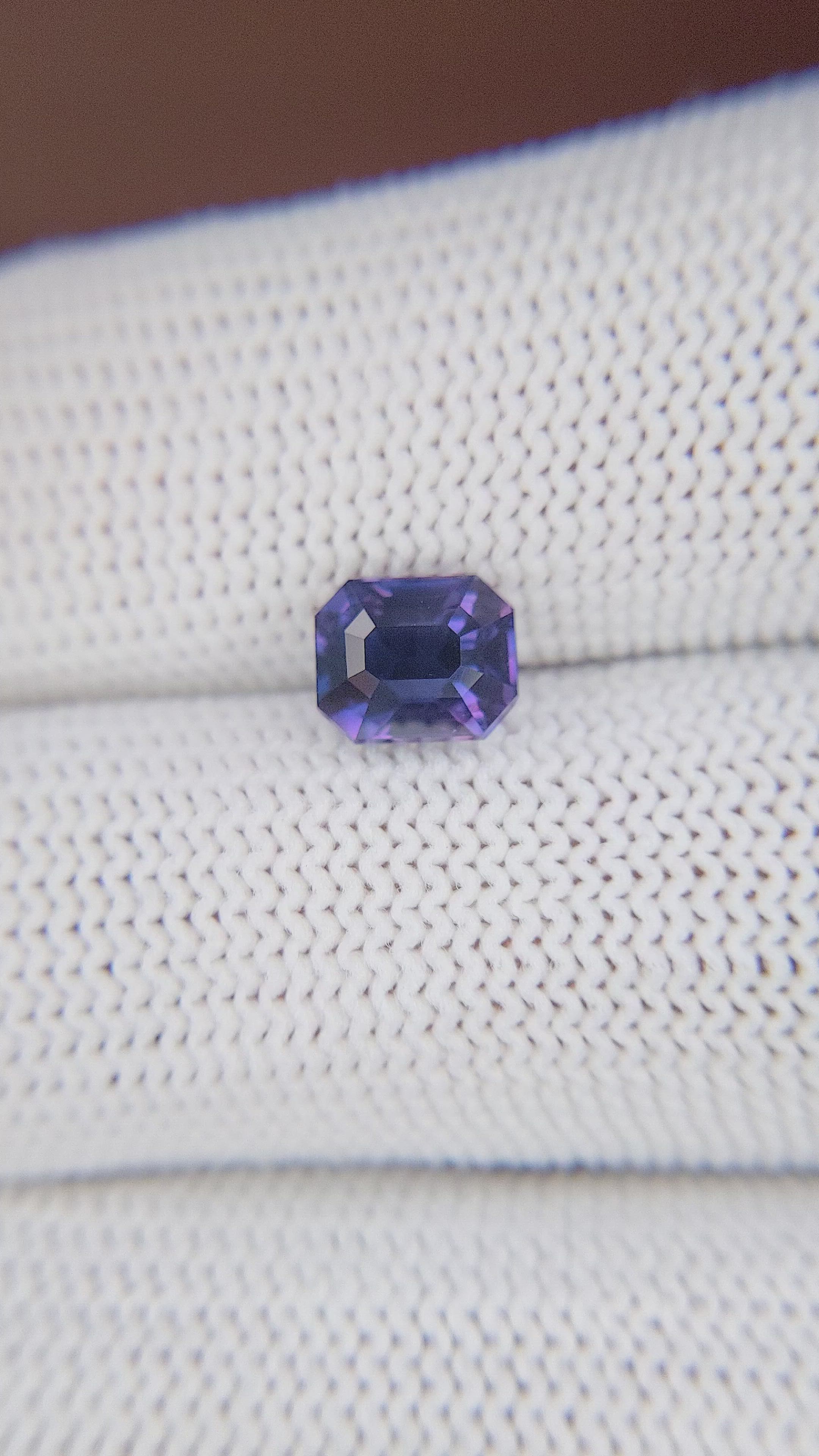 1.88 Ct. Purplish Blue Sapphire from Tanzania Size Video