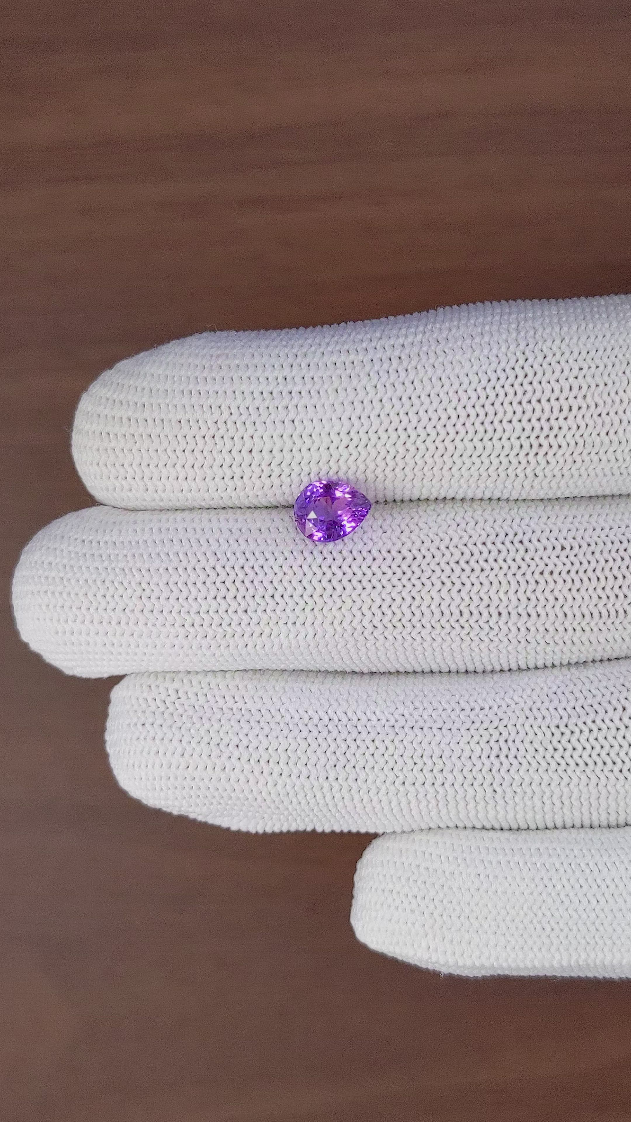 1.52 Ct. Bluish Purple Sapphire from Tanzania Size Video