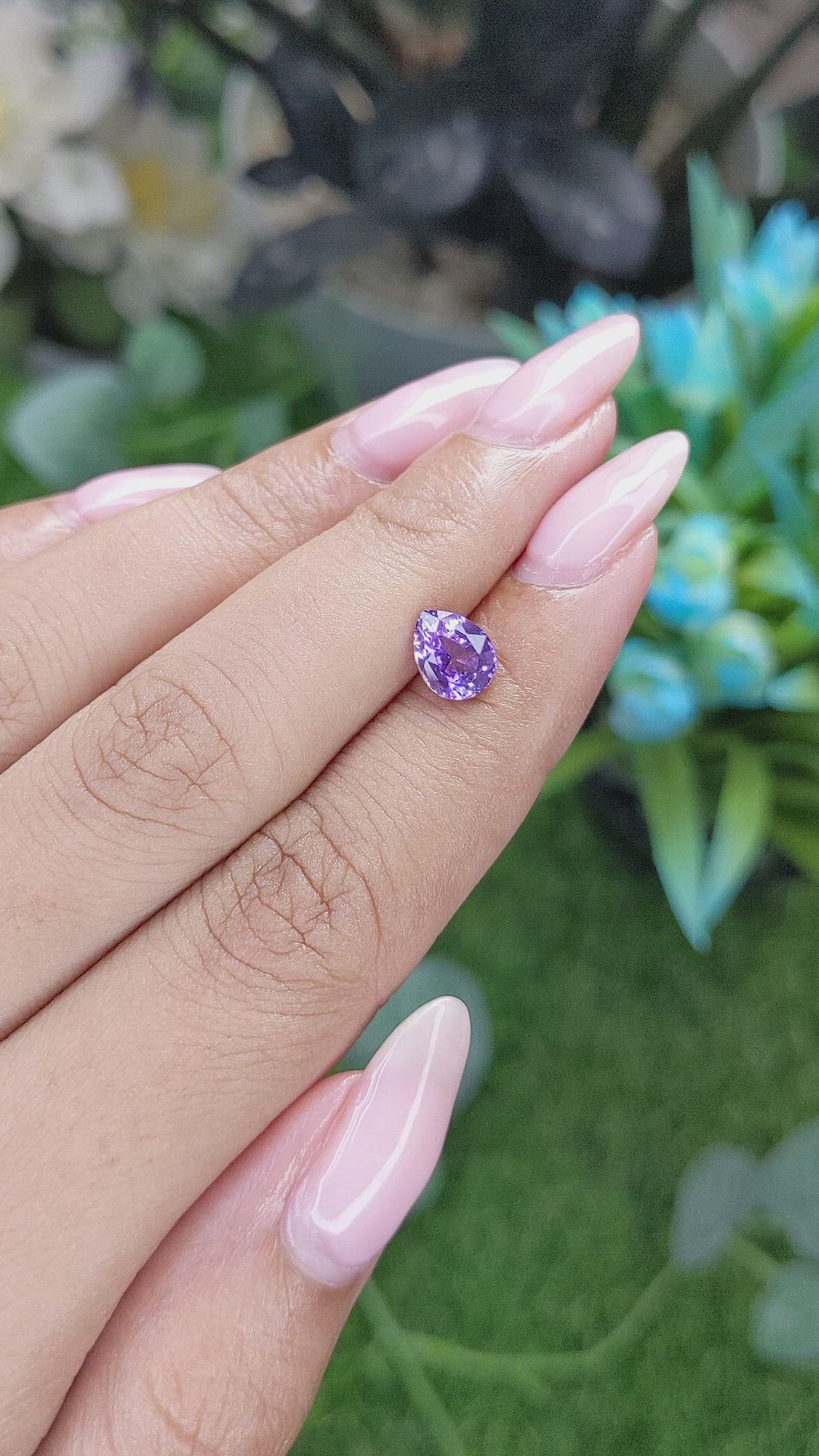 1.52 Ct. Bluish Purple Sapphire from Tanzania Size Video