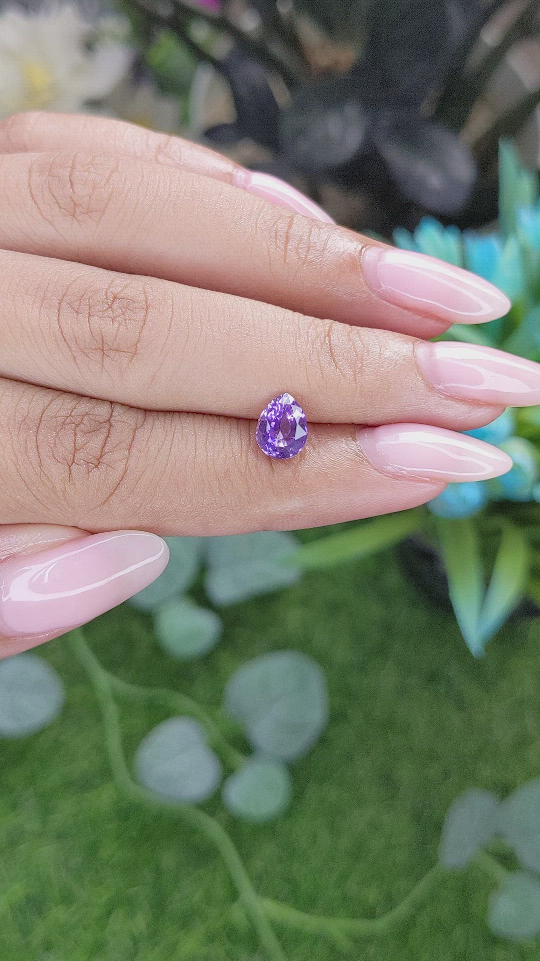 1.52 Ct. Bluish Purple Sapphire from Tanzania Size Video