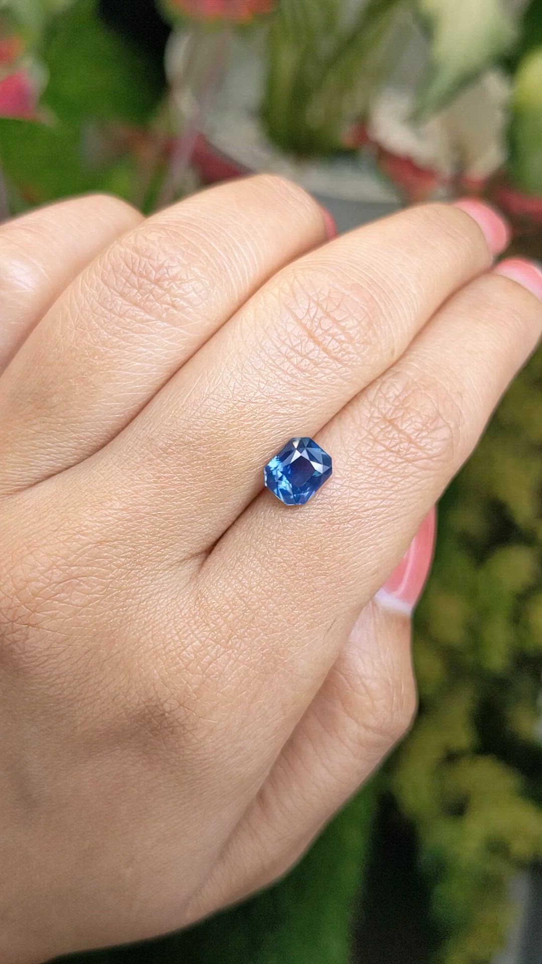 2.11 Ct. Greenish Blue Sapphire from Ceylon (Sri Lanka) Size Video
