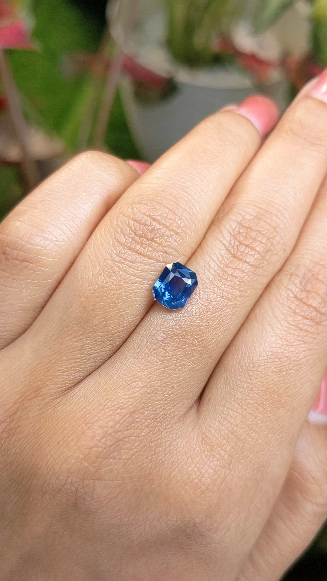 2.11 Ct. Greenish Blue Sapphire from Ceylon (Sri Lanka) Size Video