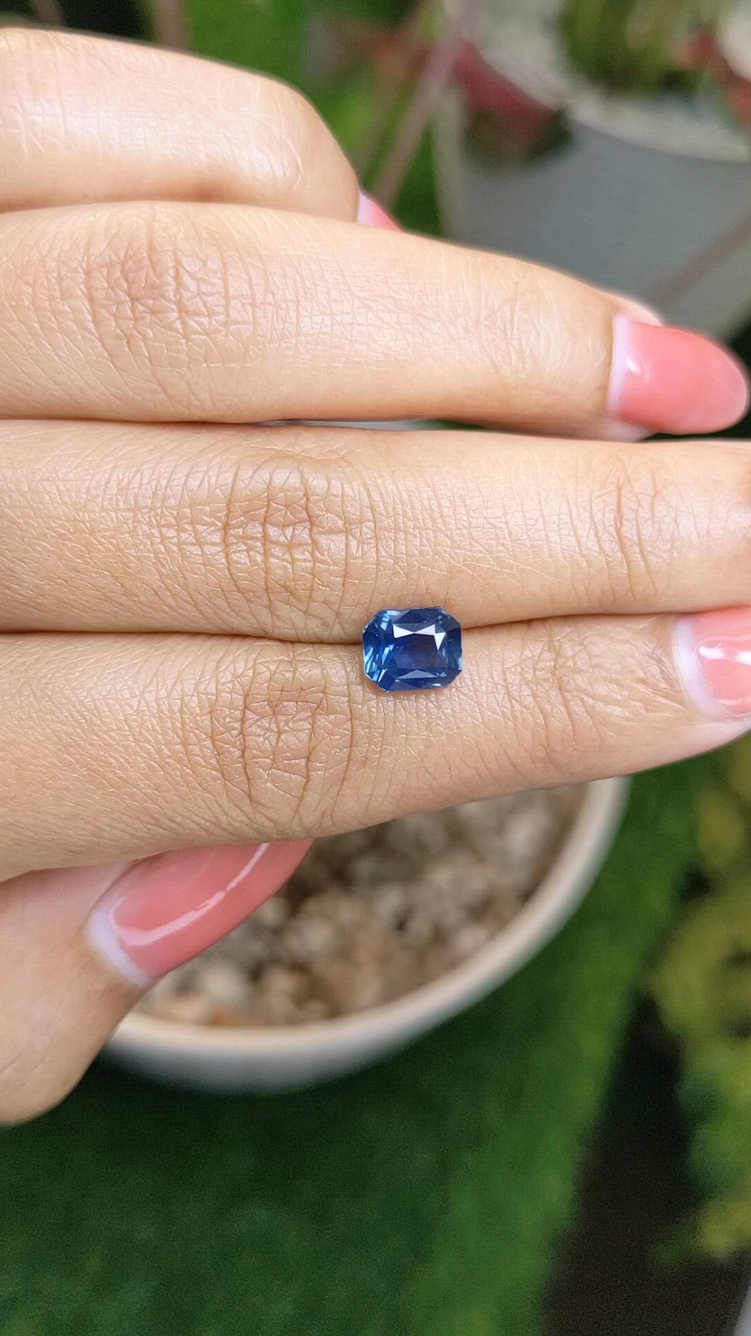 2.11 Ct. Greenish Blue Sapphire from Ceylon (Sri Lanka) Size Video