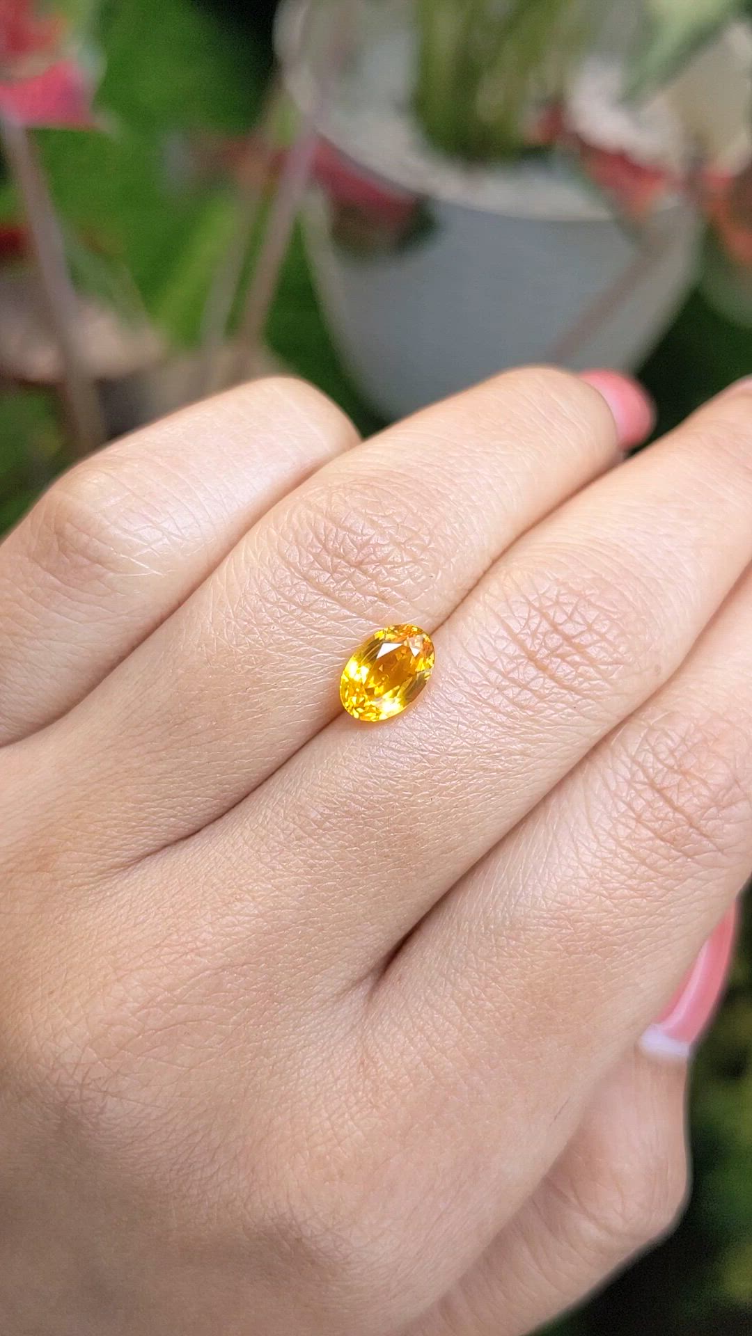 1.85 Ct. Yellowish Orange Sapphire from Ceylon (Sri Lanka) Size Video
