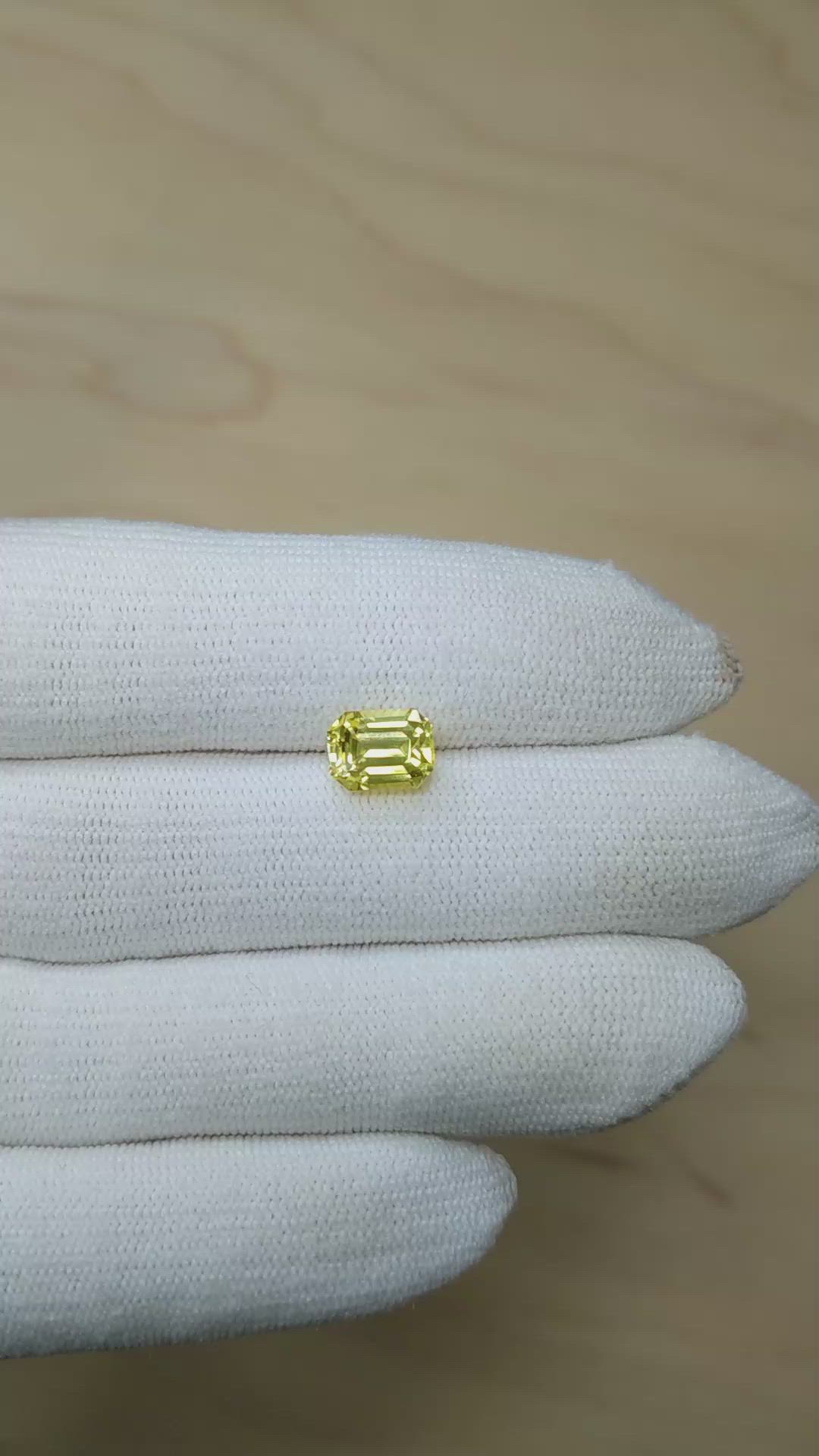 3.13 Ct. Yellow Sapphire from Ceylon (Sri Lanka) Size Video