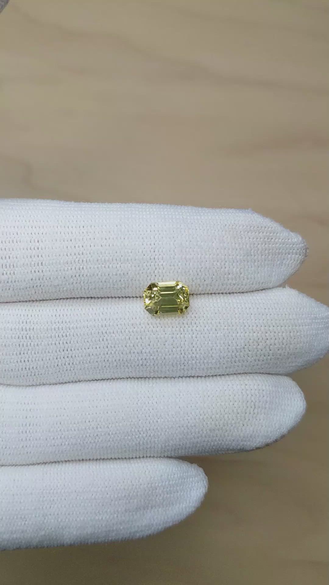 2.94 Ct. Yellow Sapphire from Ceylon (Sri Lanka) Size Video