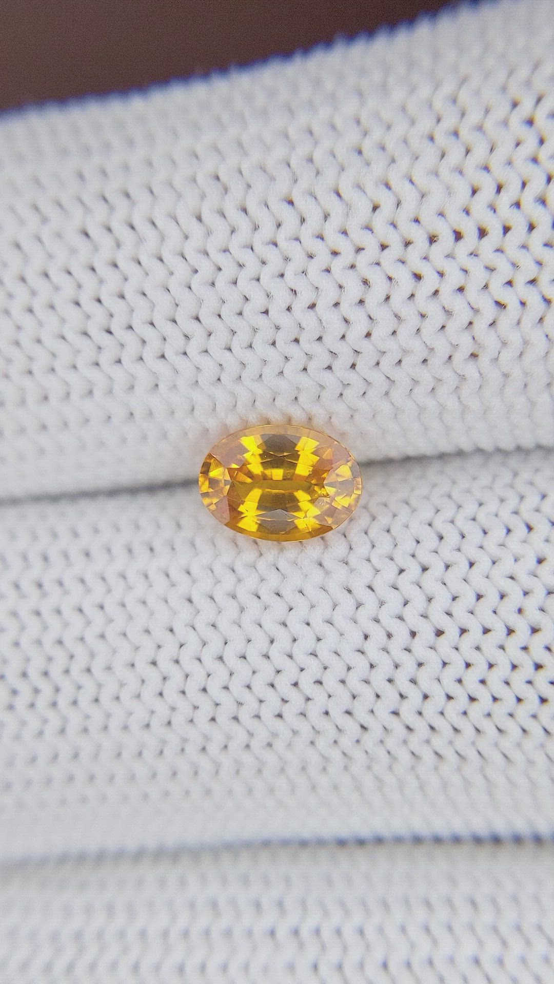 1.02 Ct. Orangish Yellow Sapphire from Ceylon (Sri Lanka) Size Video