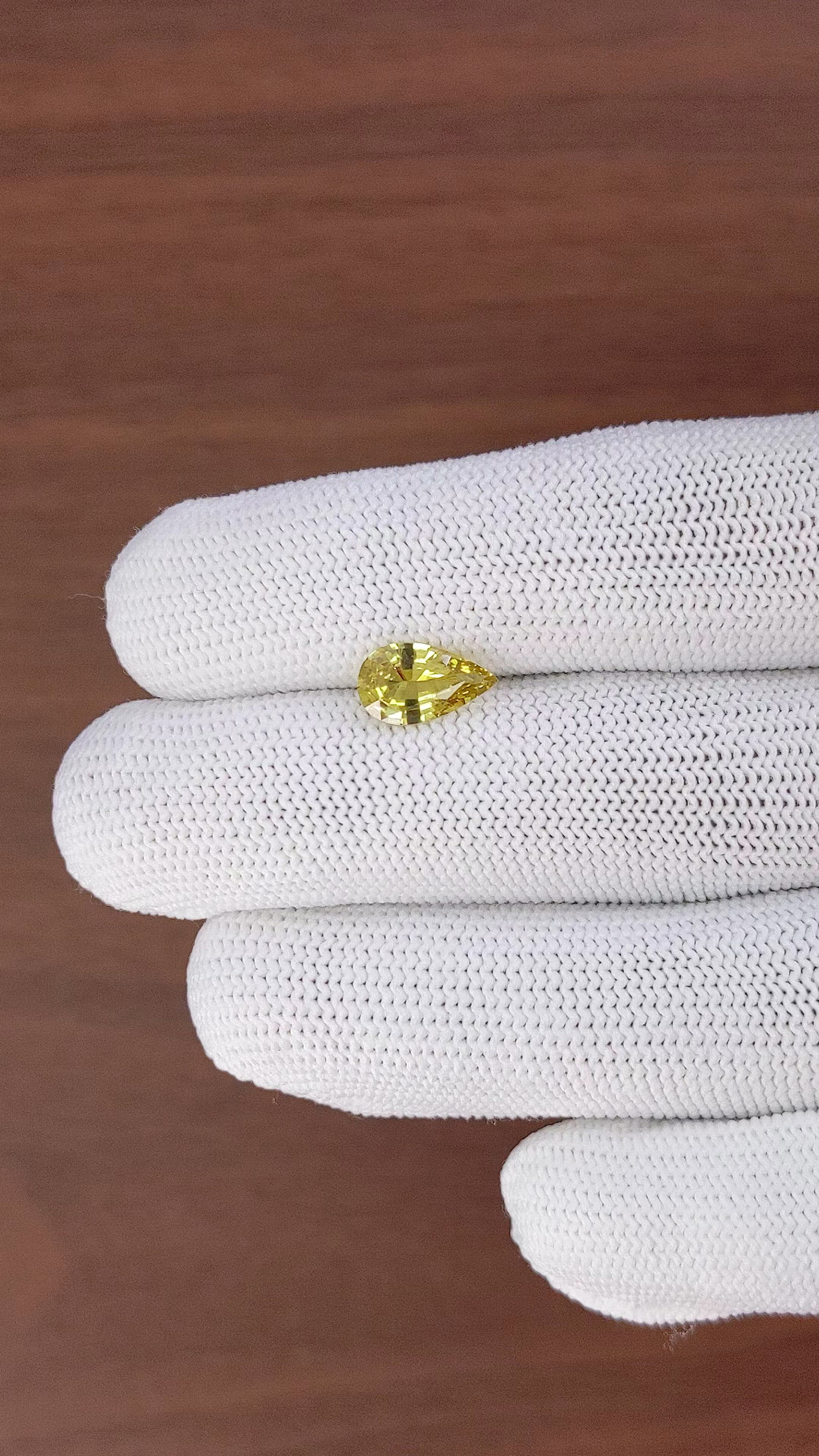 1.51 Ct. Greenish Yellow Sapphire from Africa Size Video