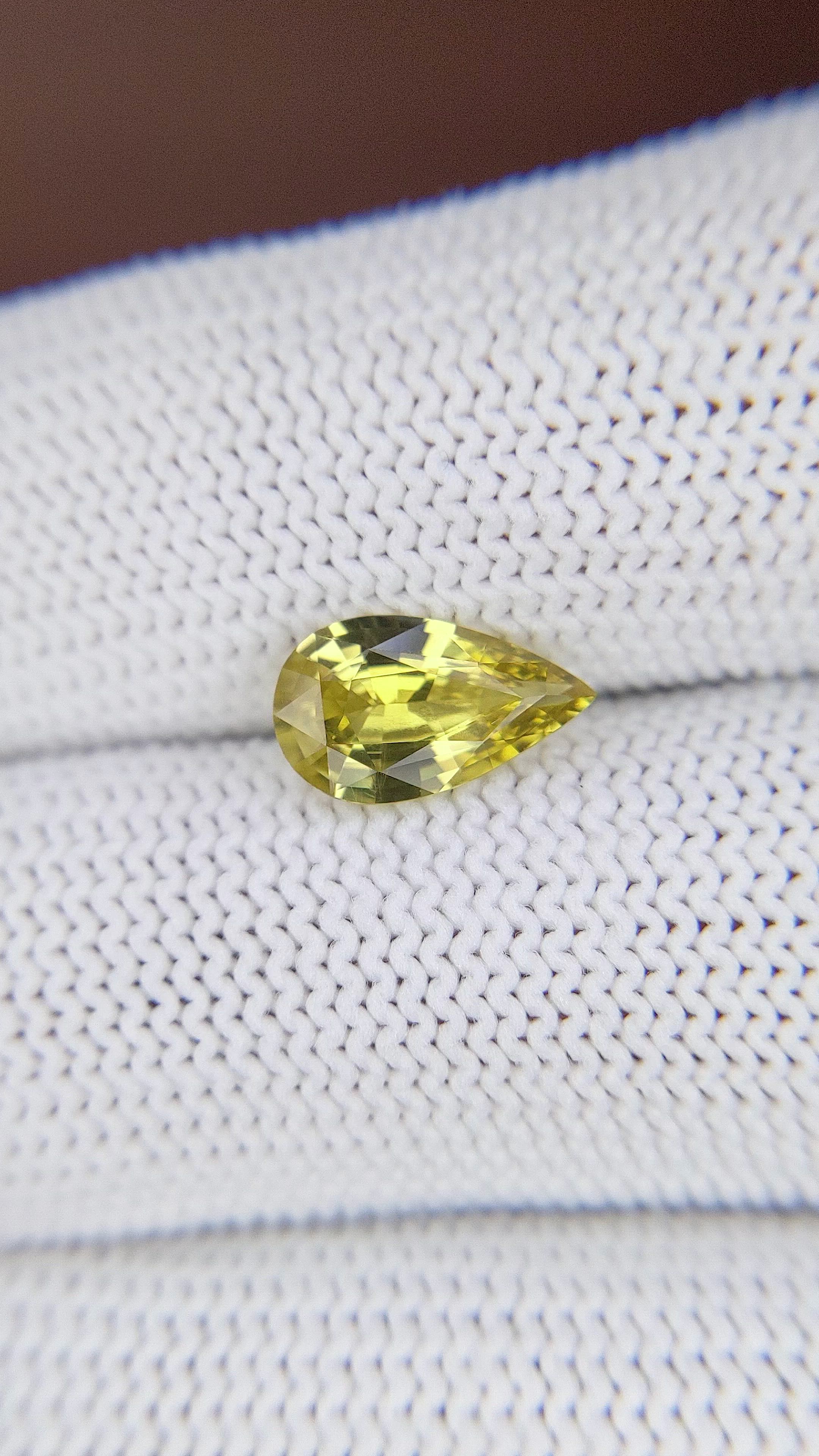1.51 Ct. Greenish Yellow Sapphire from Africa Size Video