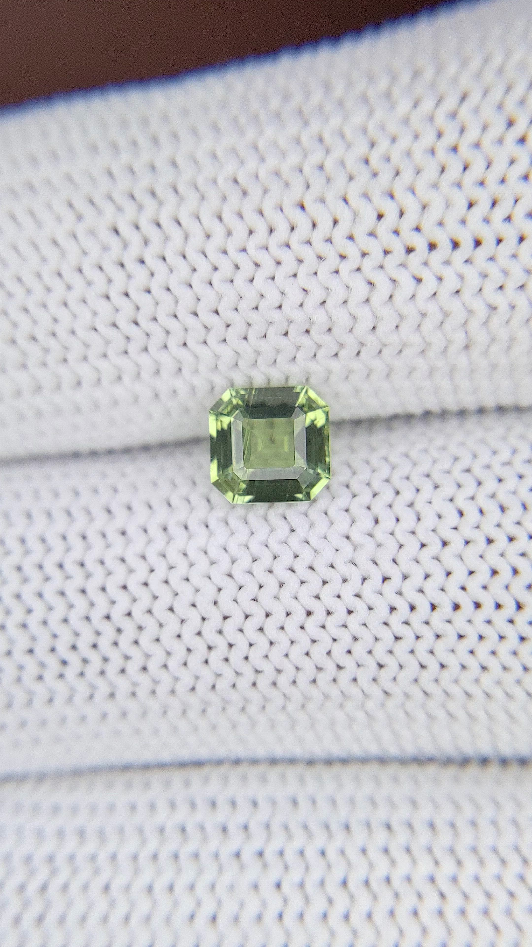 1.01 Ct. Yellowish Green Sapphire from Africa Size Video