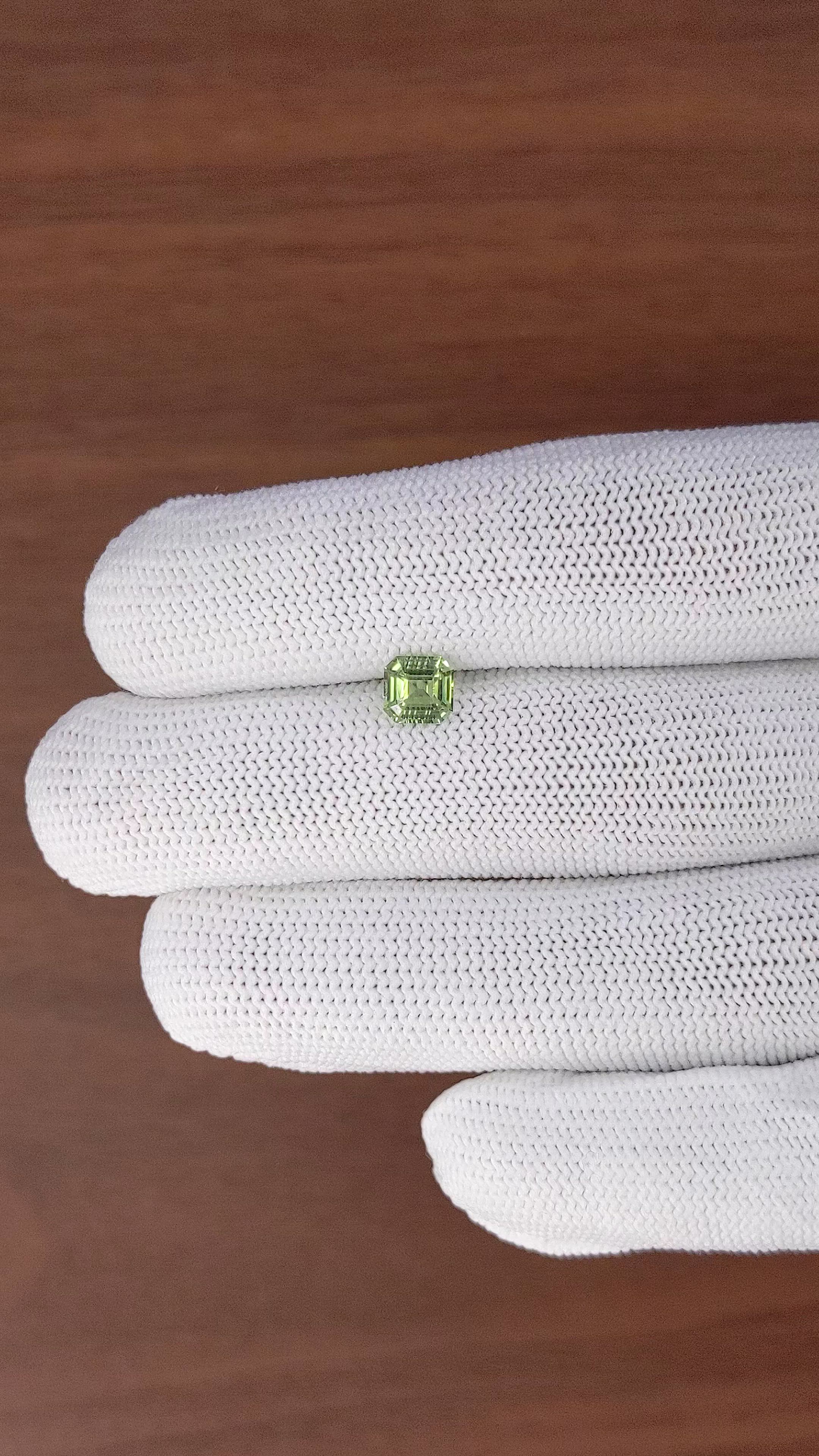 1.01 Ct. Yellowish Green Sapphire from Africa Size Video