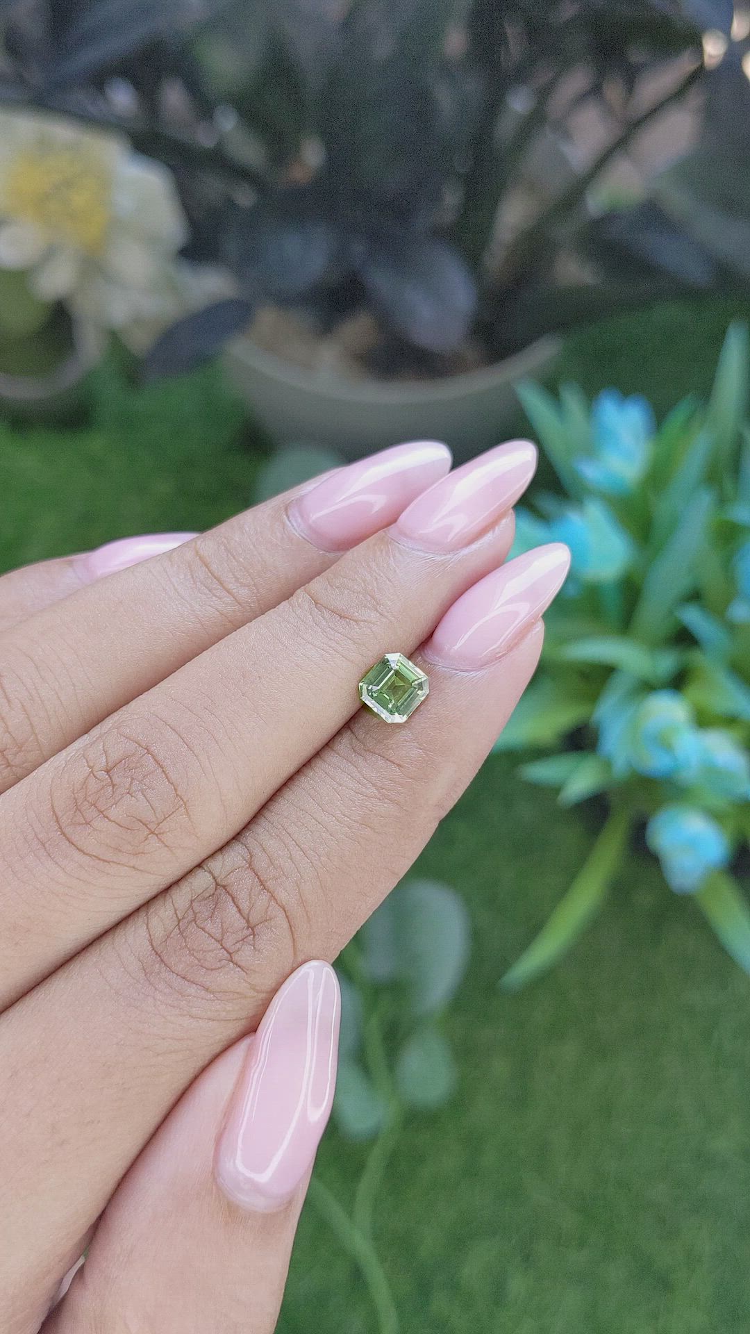 1.01 Ct. Yellowish Green Sapphire from Africa Size Video