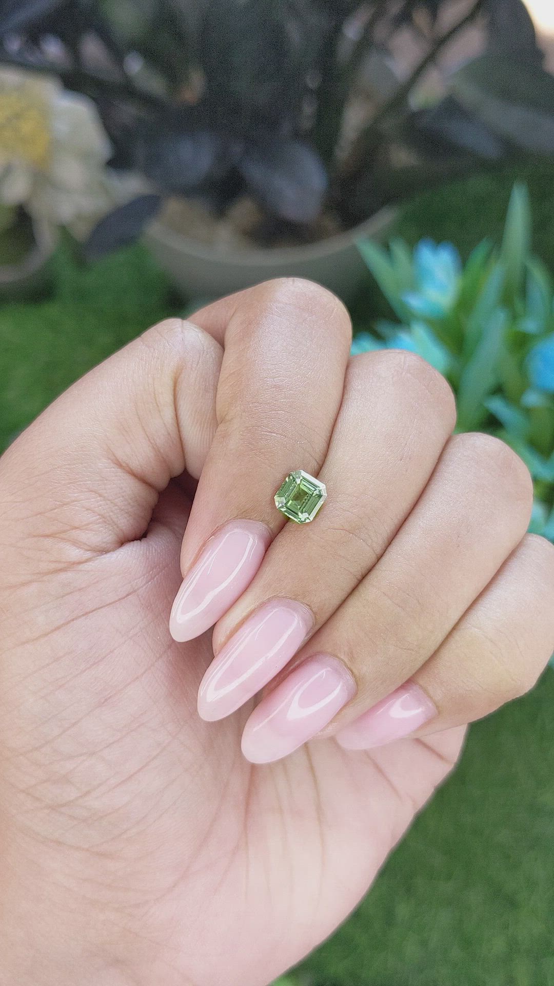 1.01 Ct. Yellowish Green Sapphire from Africa Size Video