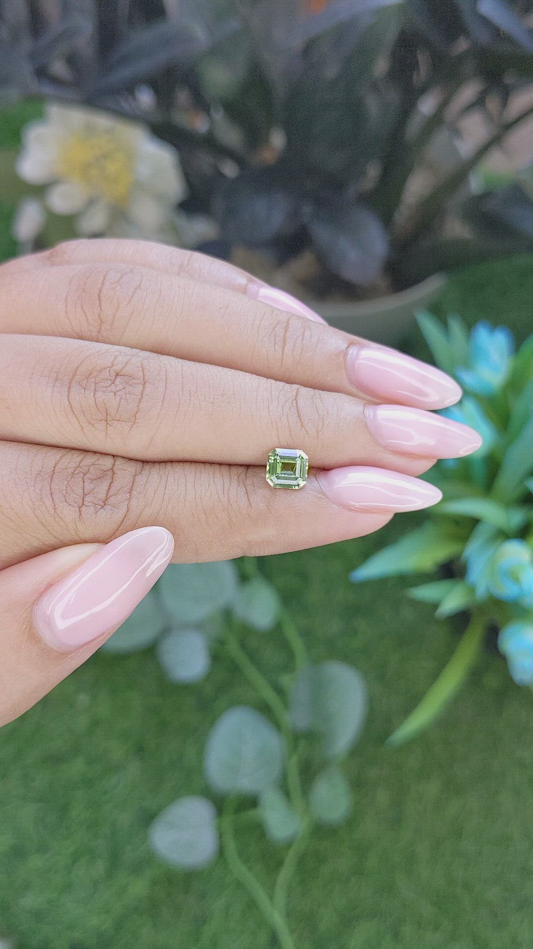 1.01 Ct. Yellowish Green Sapphire from Africa Size Video