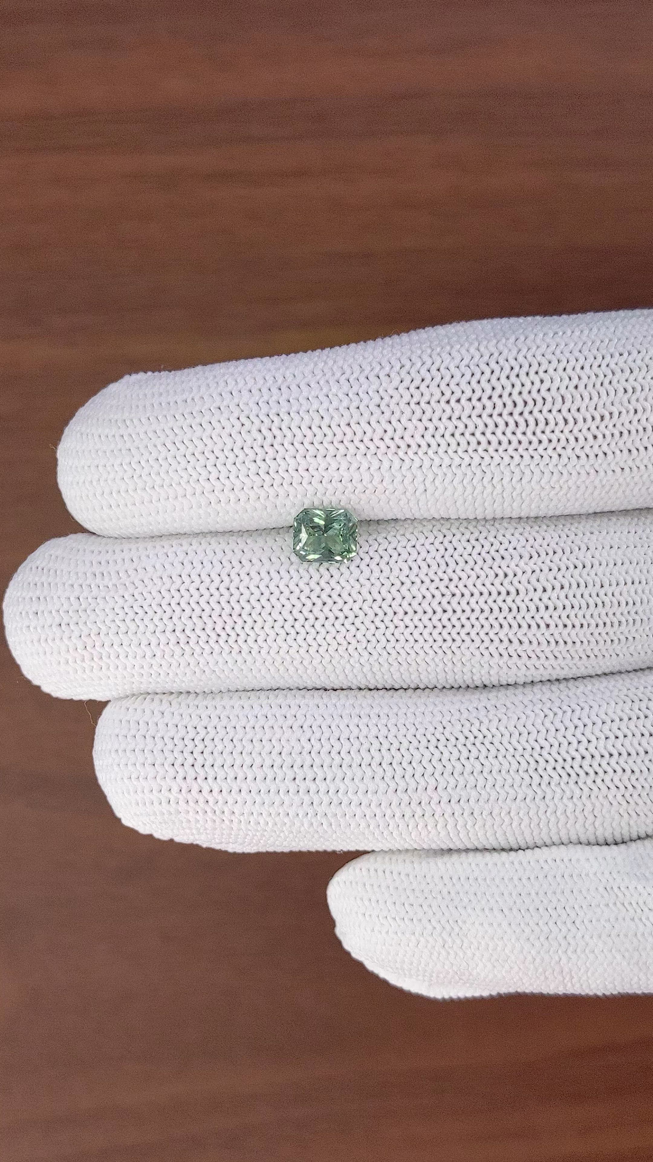 1.14 Ct. Green Sapphire from Africa Size Video