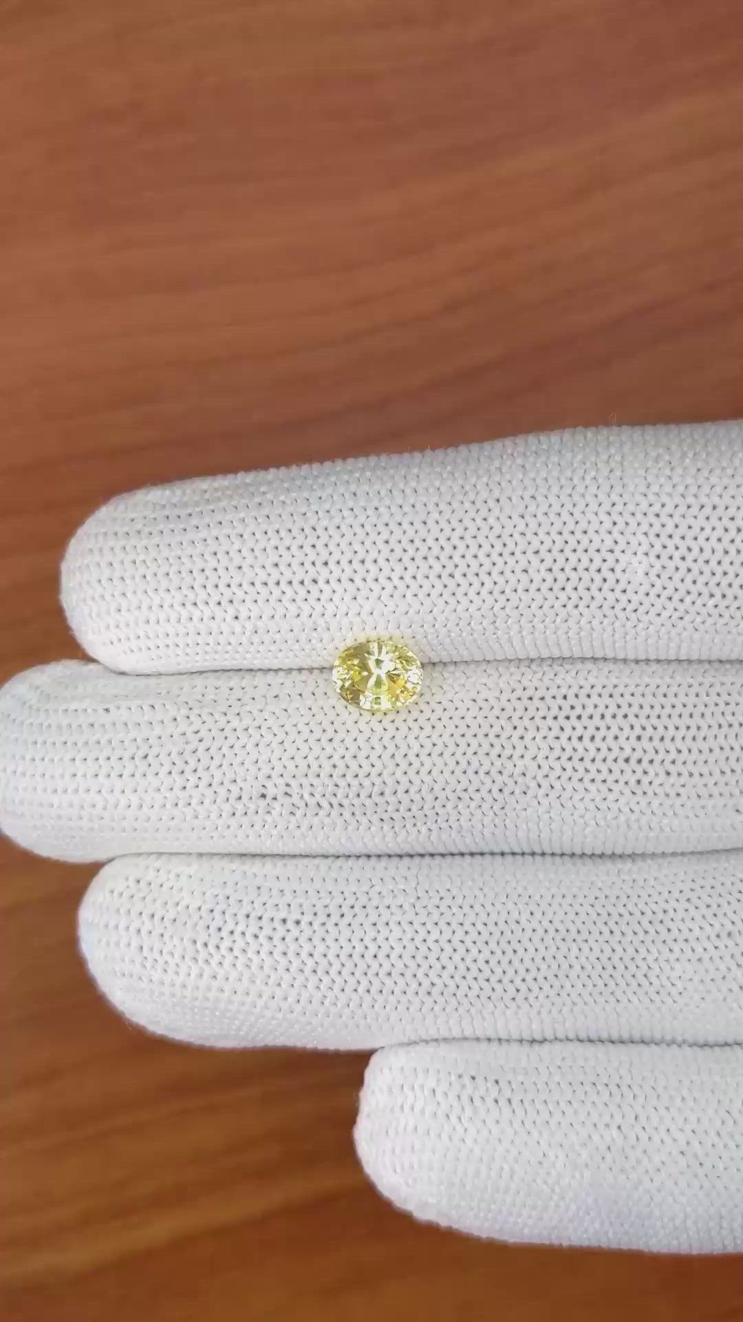 1.33 Ct. Yellow Sapphire from Ceylon (Sri Lanka) Size Video