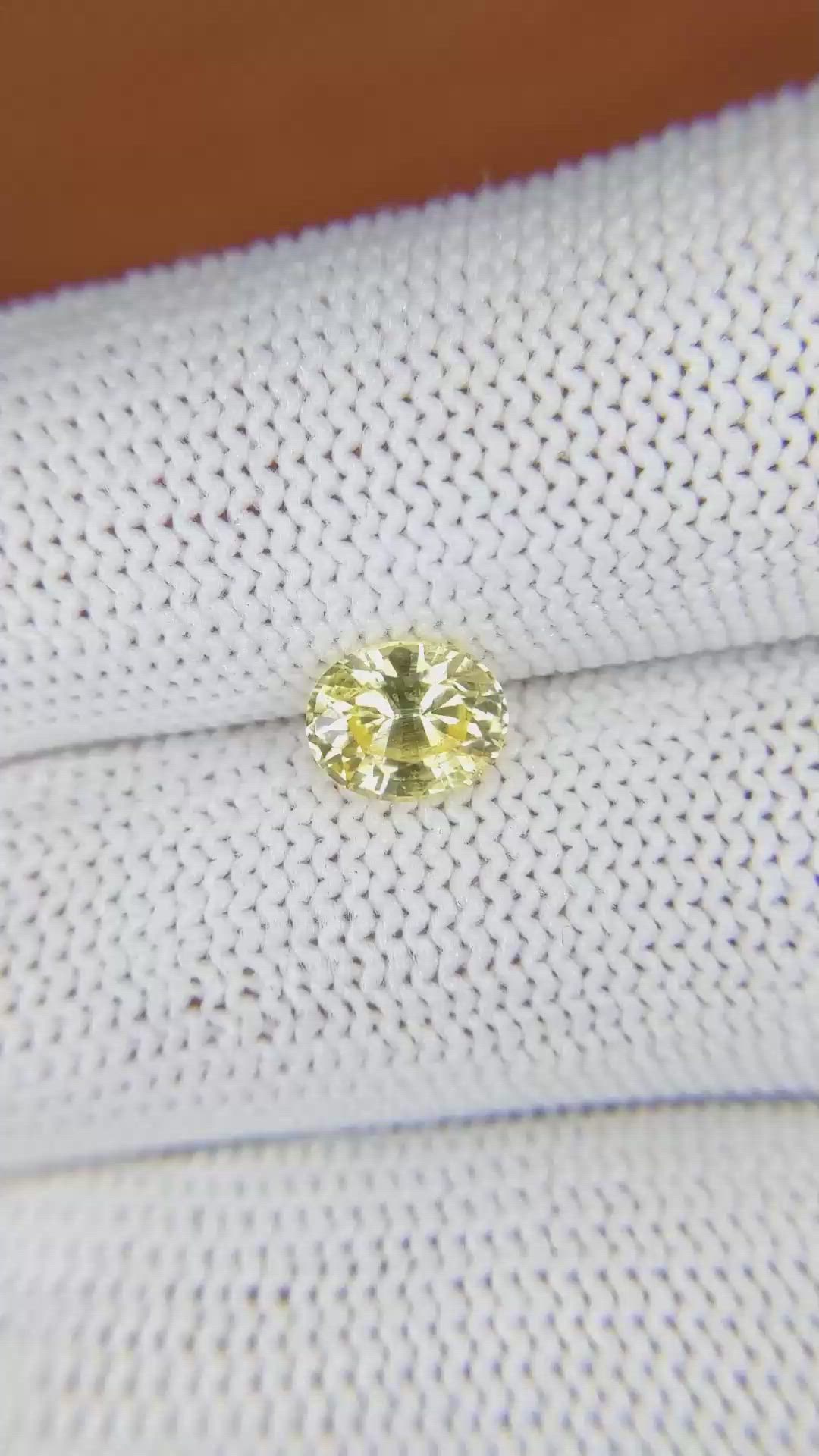 1.33 Ct. Yellow Sapphire from Ceylon (Sri Lanka) Size Video