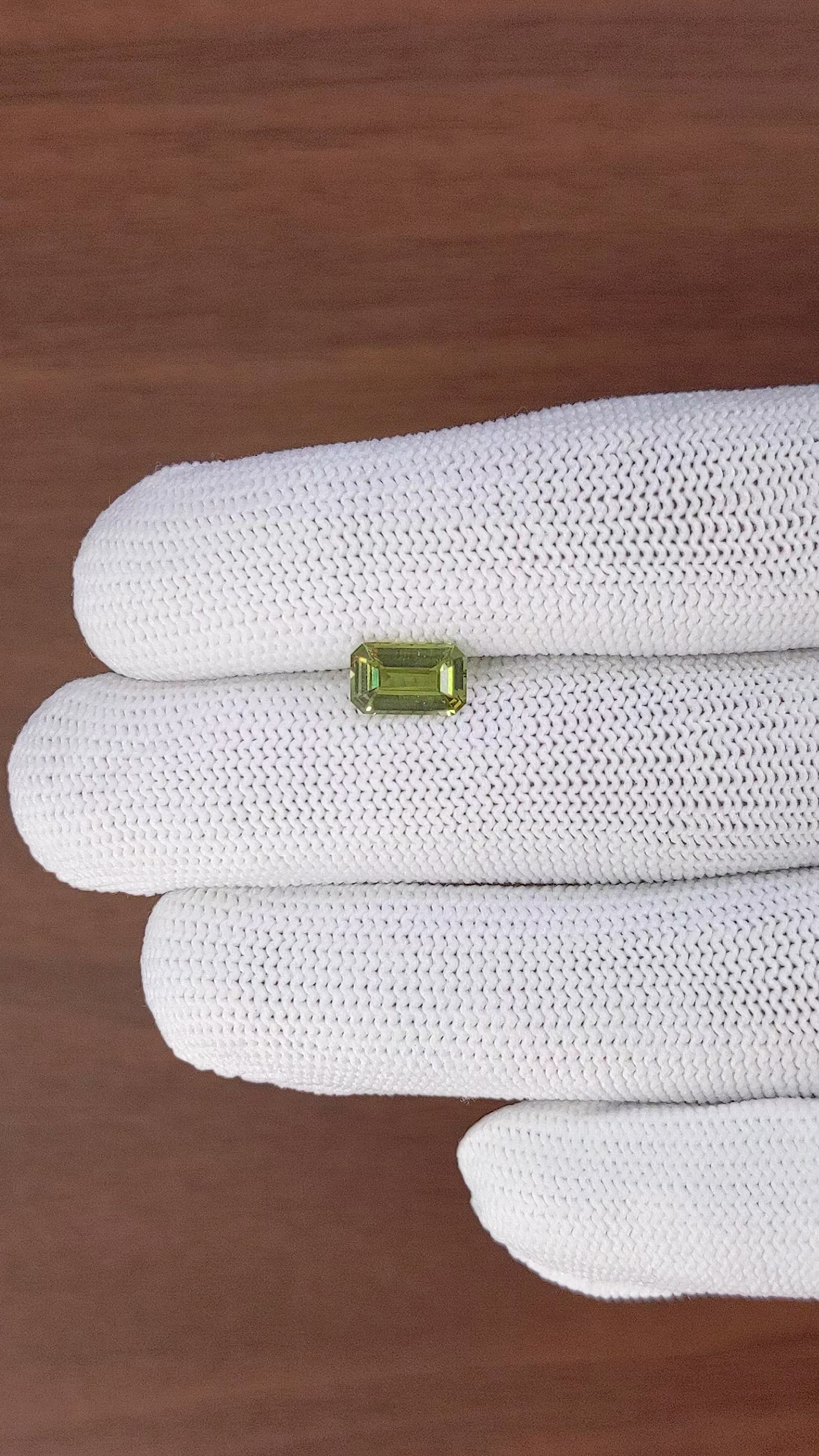 1.56 Ct. Yellowish Green Sapphire from Africa Size Video