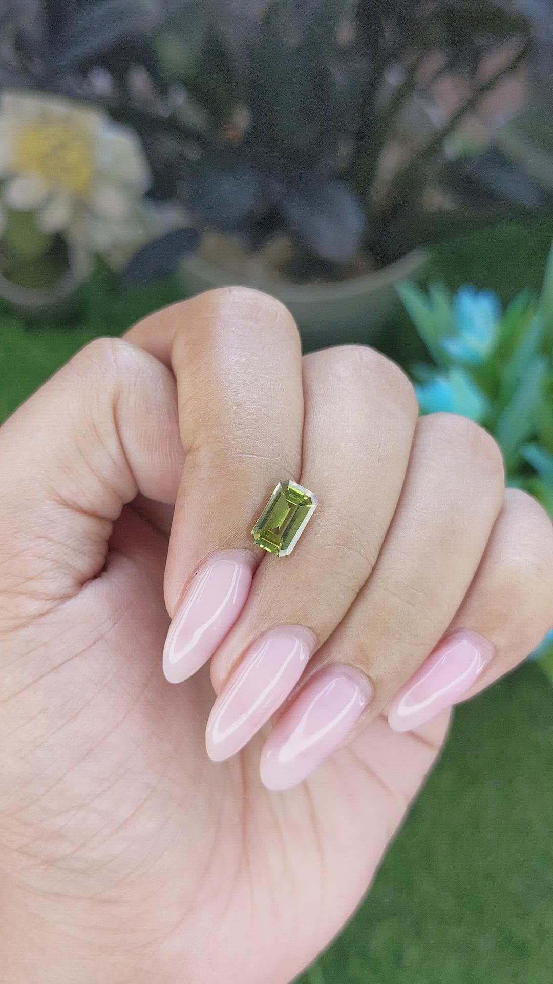 1.56 Ct. Yellowish Green Sapphire from Africa Size Video