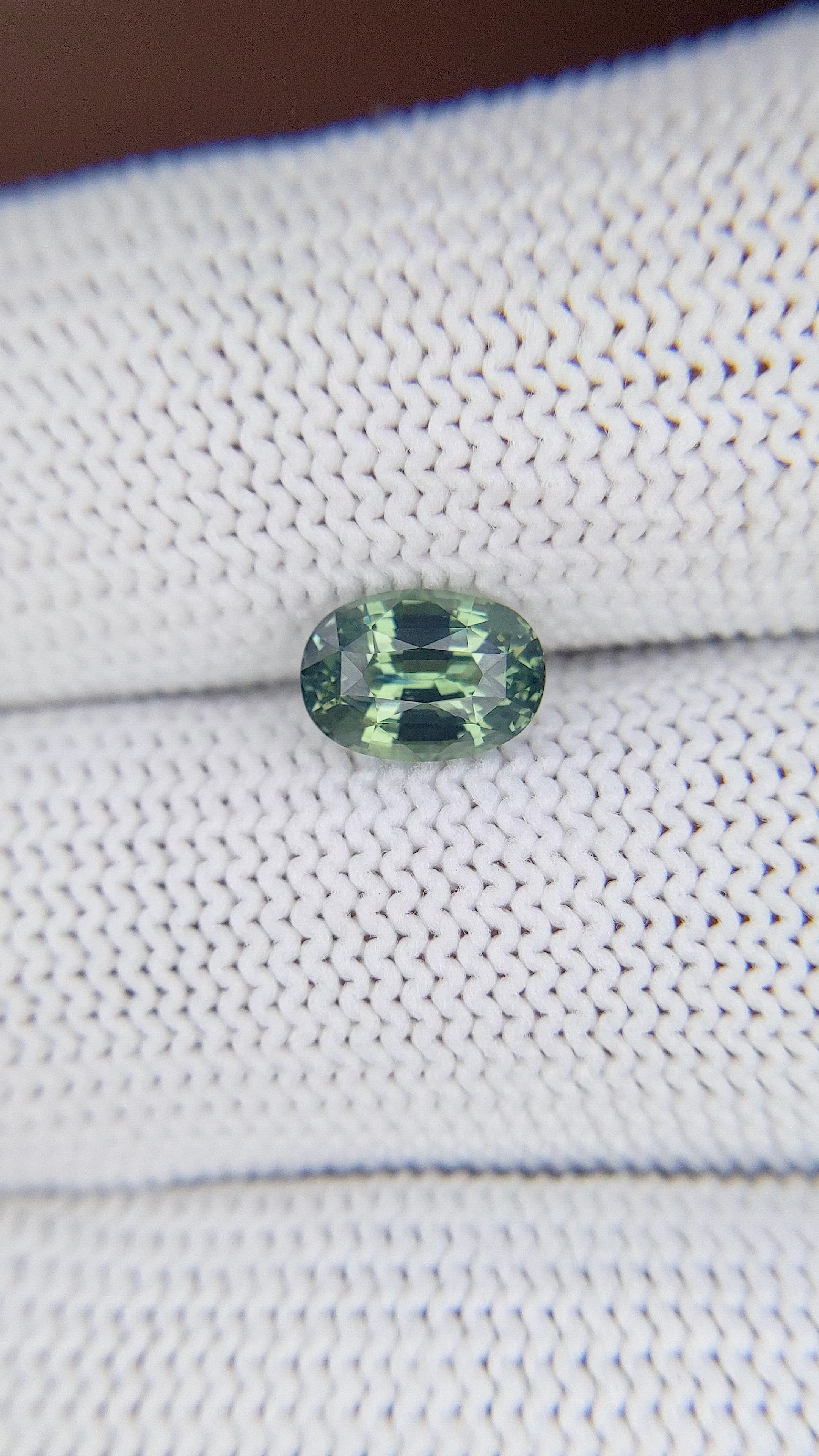 1.55 Ct. Bluish Green Sapphire from Africa Size Video
