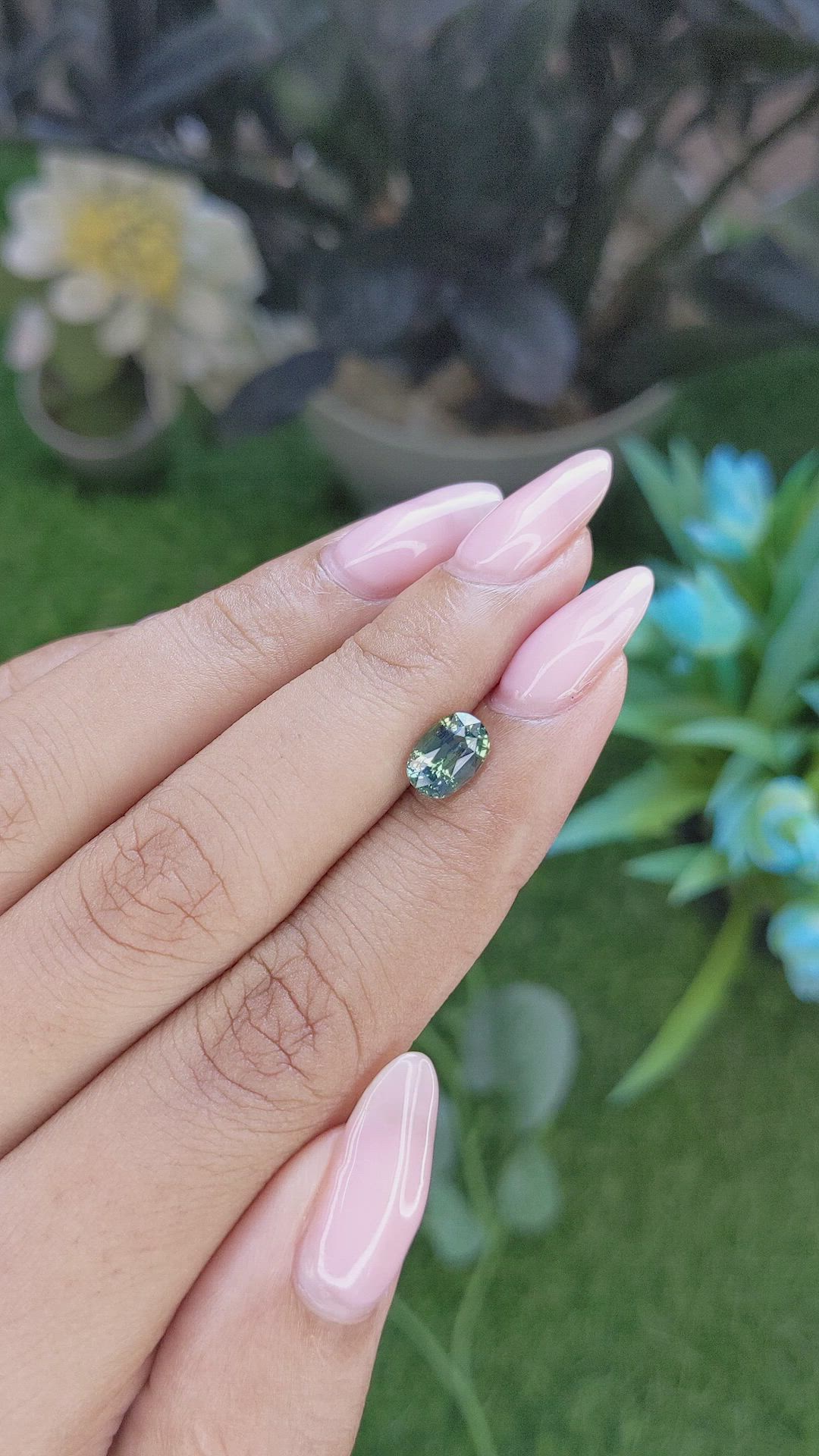 1.55 Ct. Bluish Green Sapphire from Africa Size Video