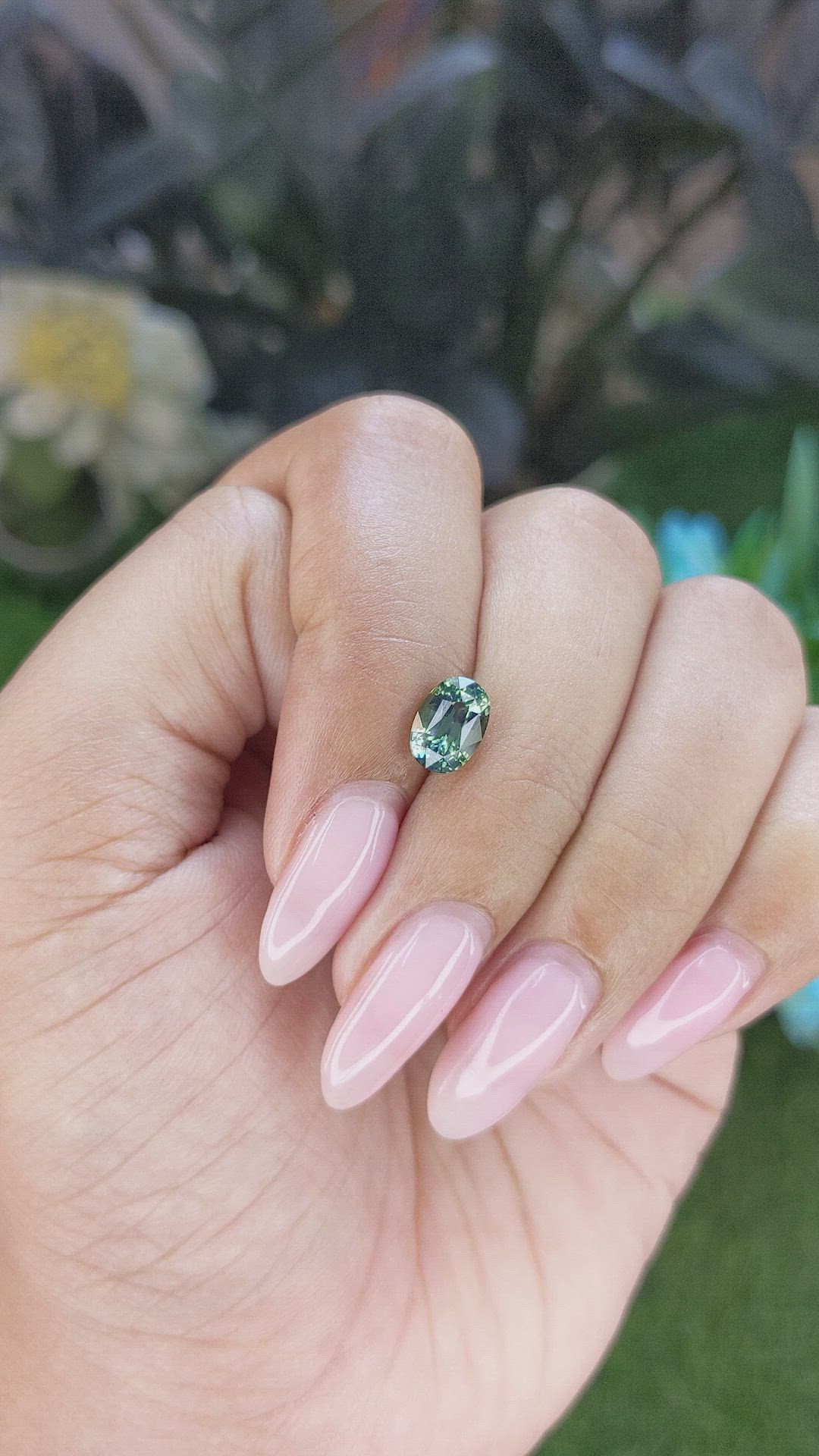 1.55 Ct. Bluish Green Sapphire from Africa Size Video