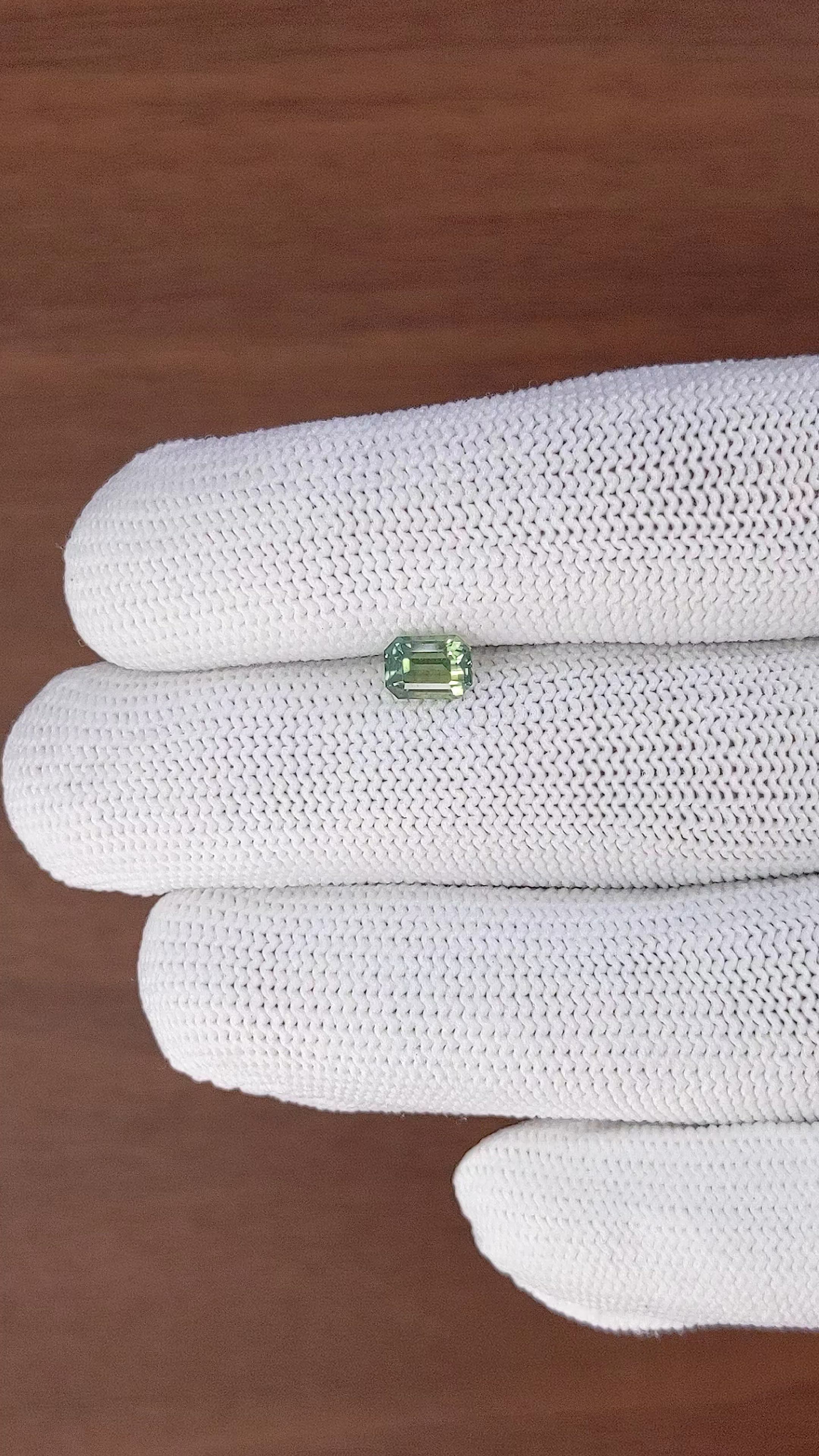 1.12 Ct. Yellowish Green Sapphire from Africa Size Video