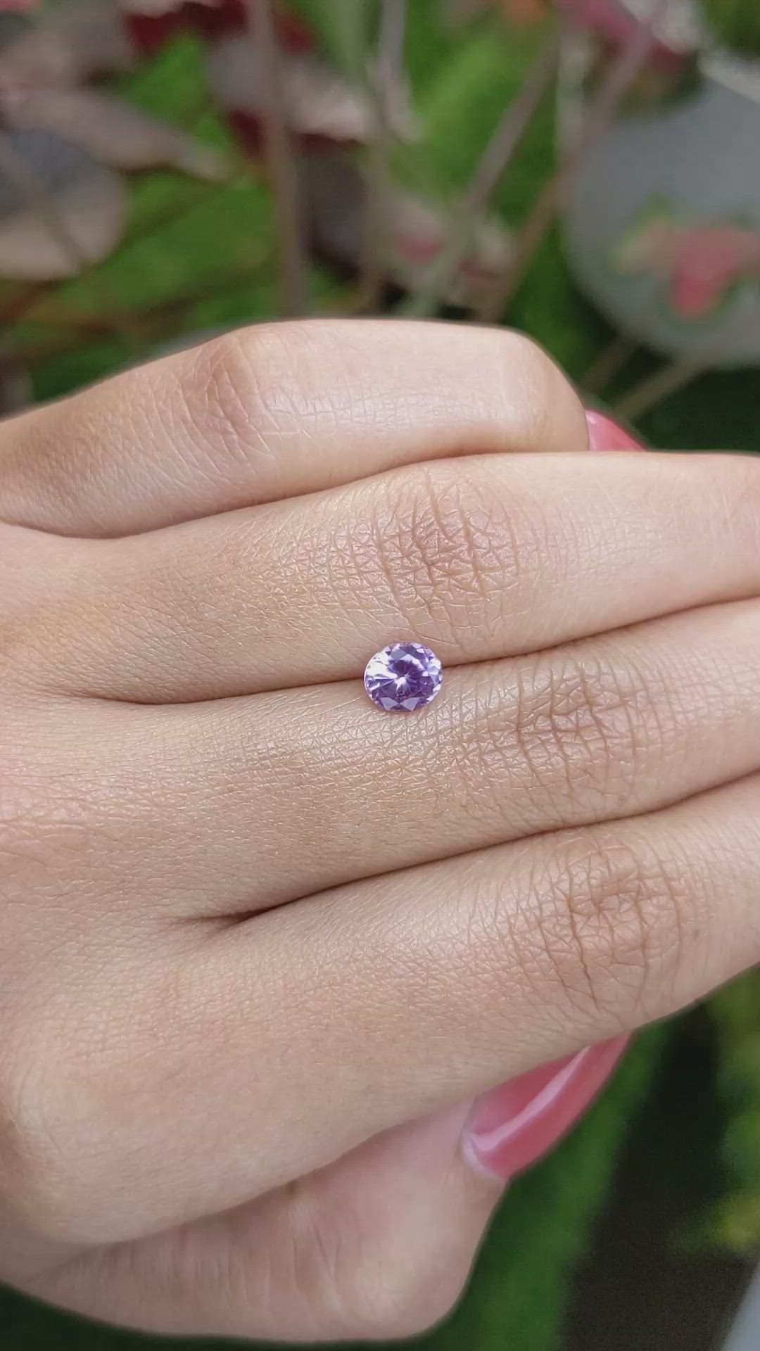 0.79 Ct. Pinkish Purple Sapphire from Ceylon (Sri Lanka) Size Video